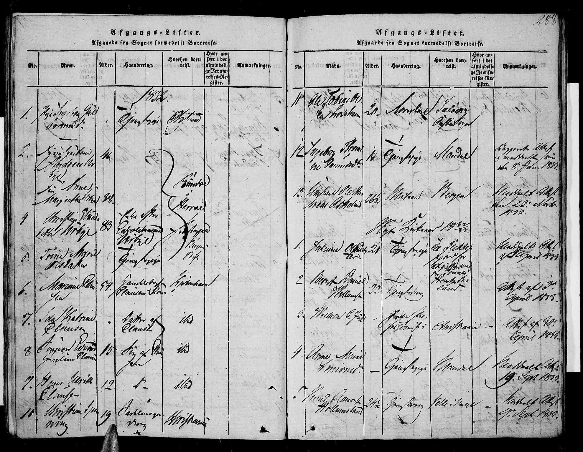 Farsund sokneprestkontor, SAK/1111-0009/F/Fa/L0002: Parish register (official) no. A 2, 1815-1836, p. 288
