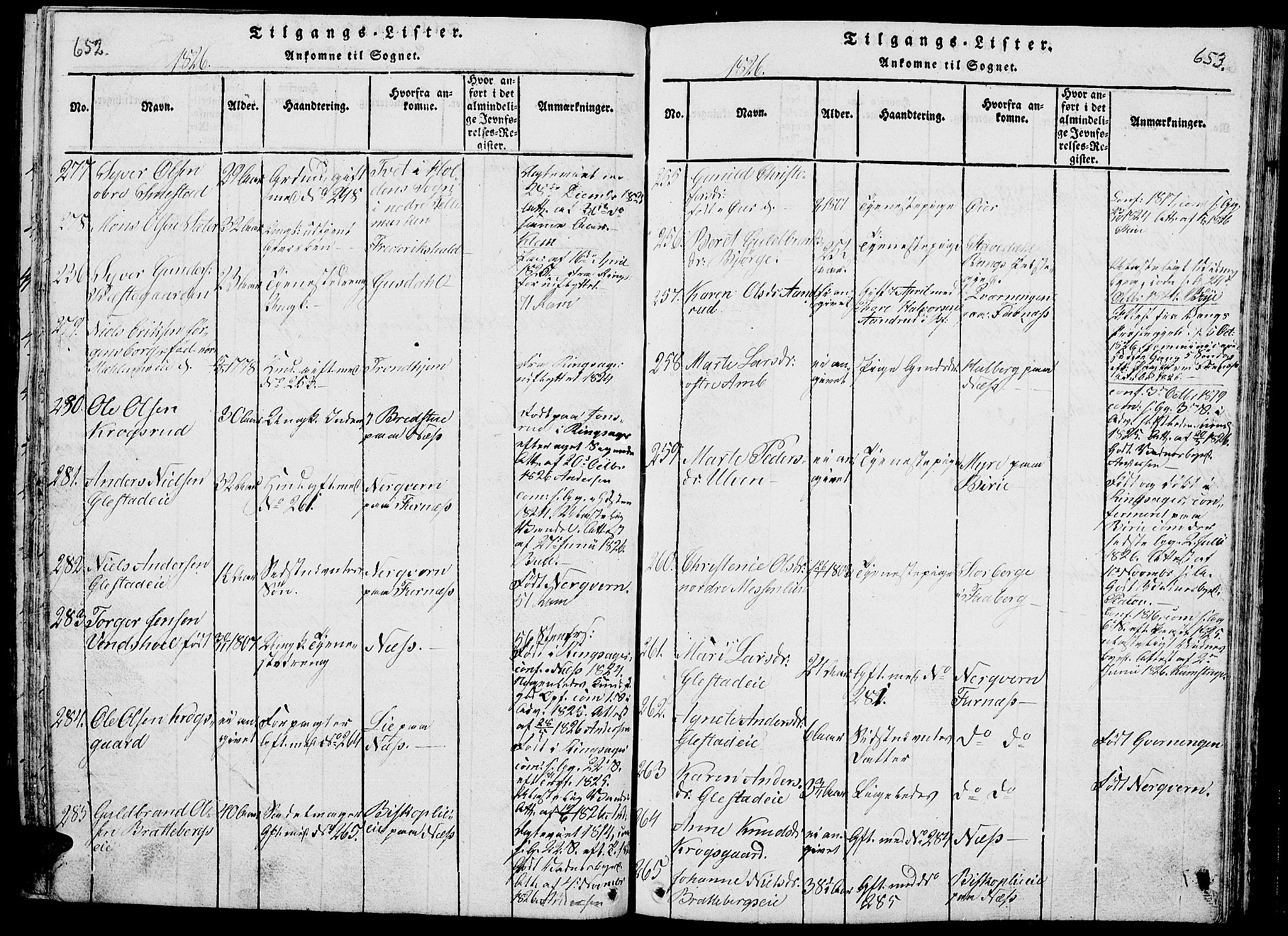 Ringsaker prestekontor, SAH/PREST-014/L/La/L0001: Parish register (copy) no. 1, 1814-1826, p. 652-653