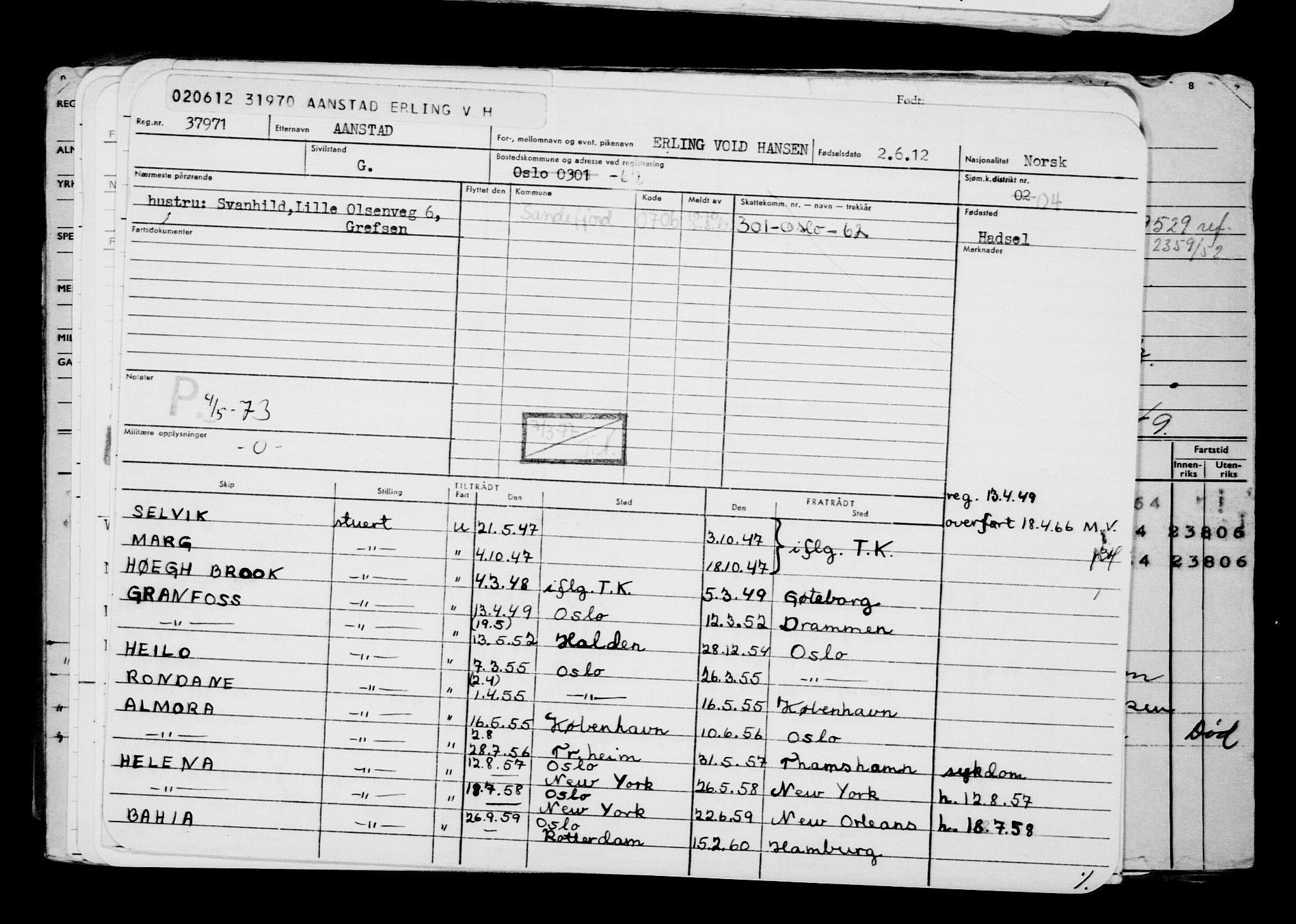 Direktoratet for sjømenn, RA/S-3545/G/Gb/L0105: Hovedkort, 1912, p. 29