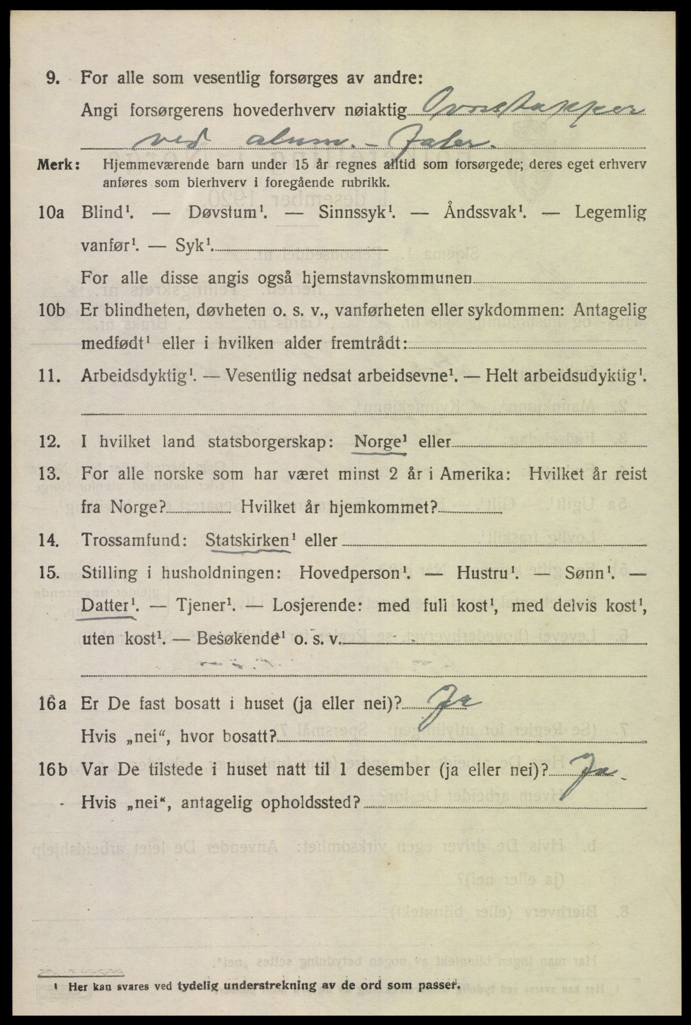 SAK, 1920 census for Vennesla, 1920, p. 1891