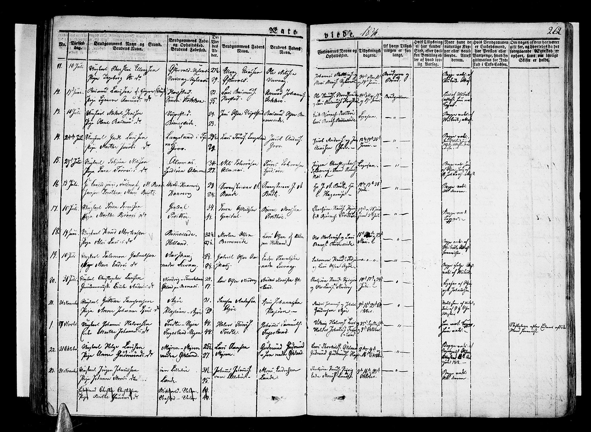 Stord sokneprestembete, SAB/A-78201/H/Haa: Parish register (official) no. A 6, 1826-1840, p. 262
