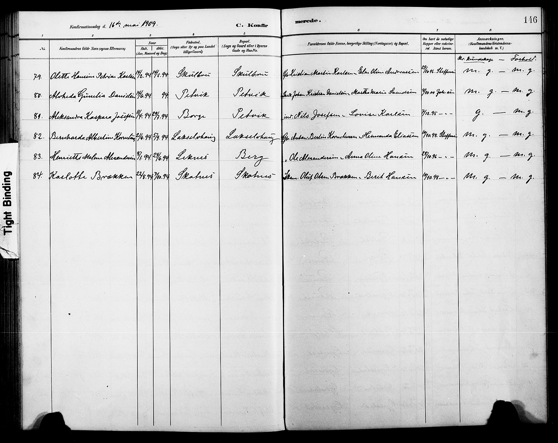 Ministerialprotokoller, klokkerbøker og fødselsregistre - Nordland, AV/SAT-A-1459/881/L1168: Parish register (copy) no. 881C05, 1900-1911, p. 146