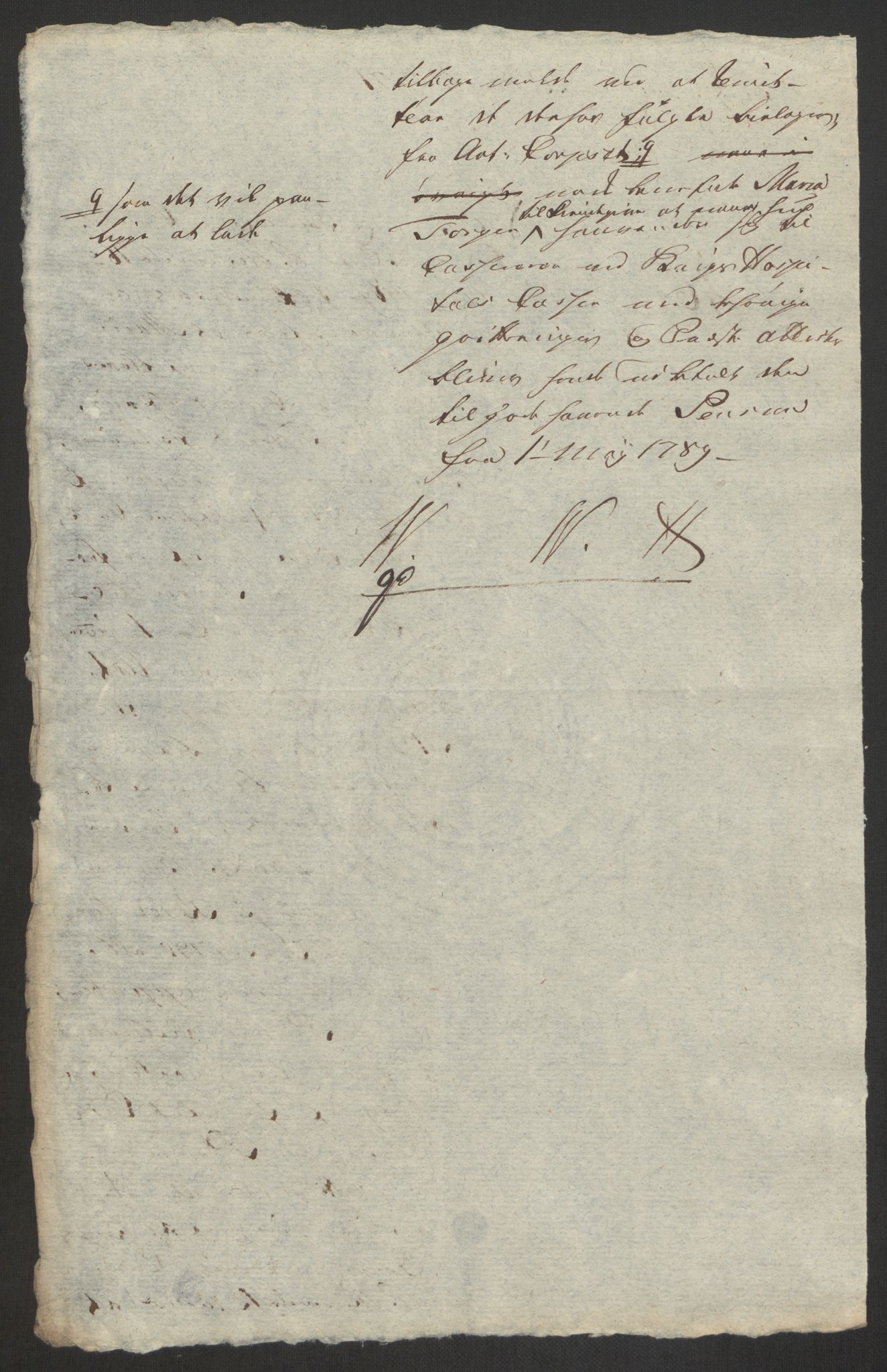 Forsvaret, Den norske kvesthuskasse/krigshospitalkasse, AV/RA-RAFA-1887/F/Fa/L0008: Konsepter, 1790-1793, p. 434