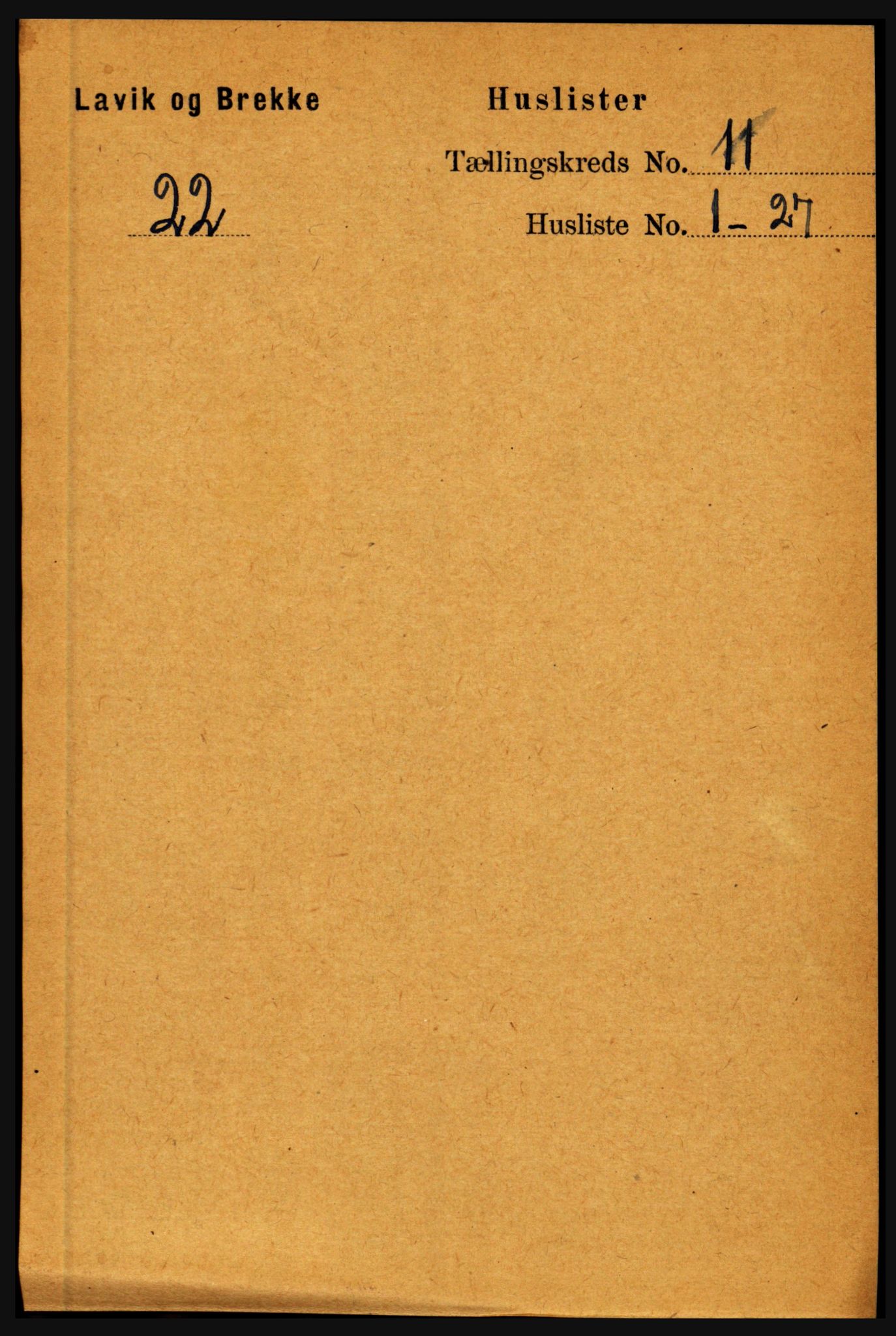 RA, 1891 census for 1415 Lavik og Brekke, 1891, p. 2107