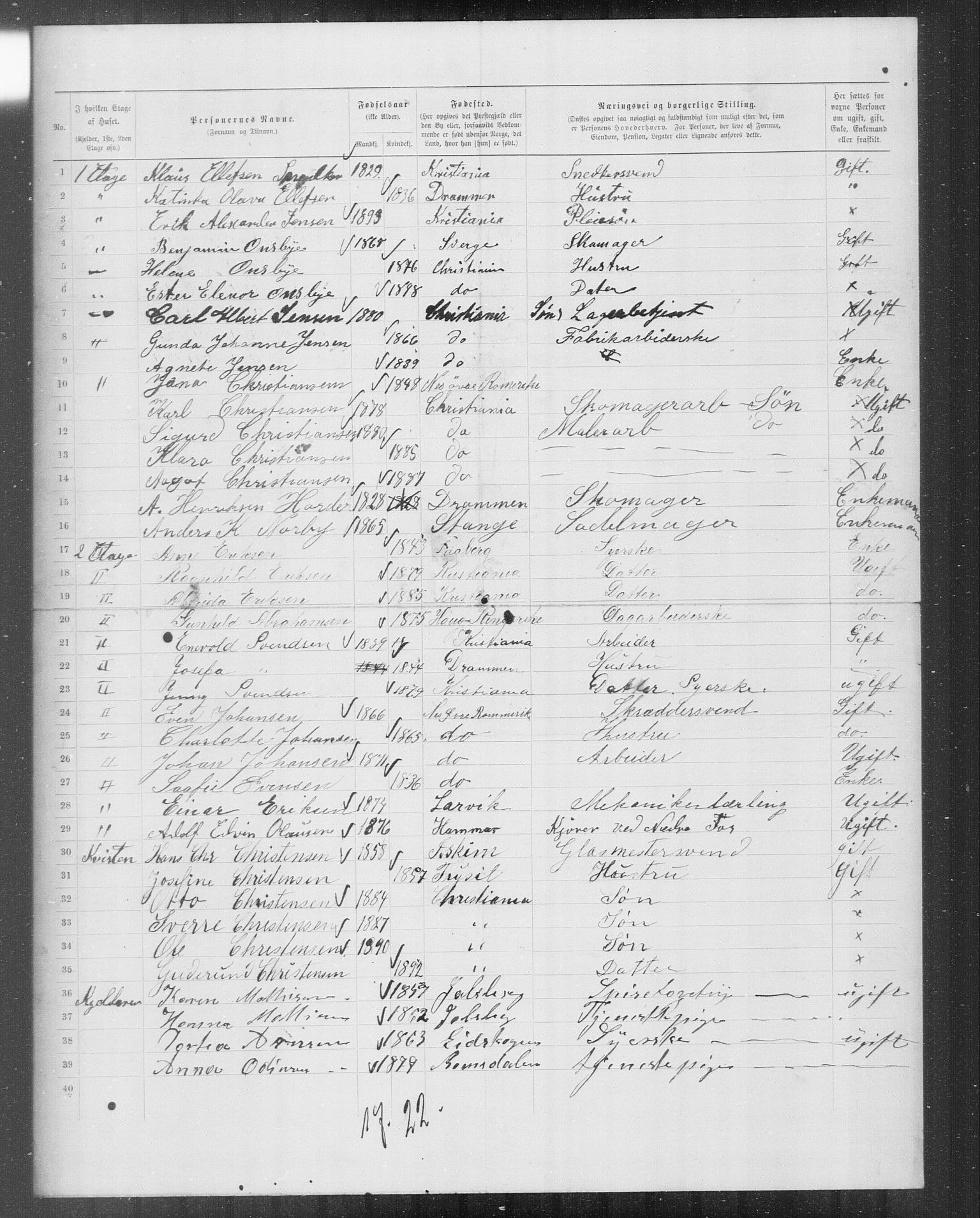 OBA, Municipal Census 1899 for Kristiania, 1899, p. 9484