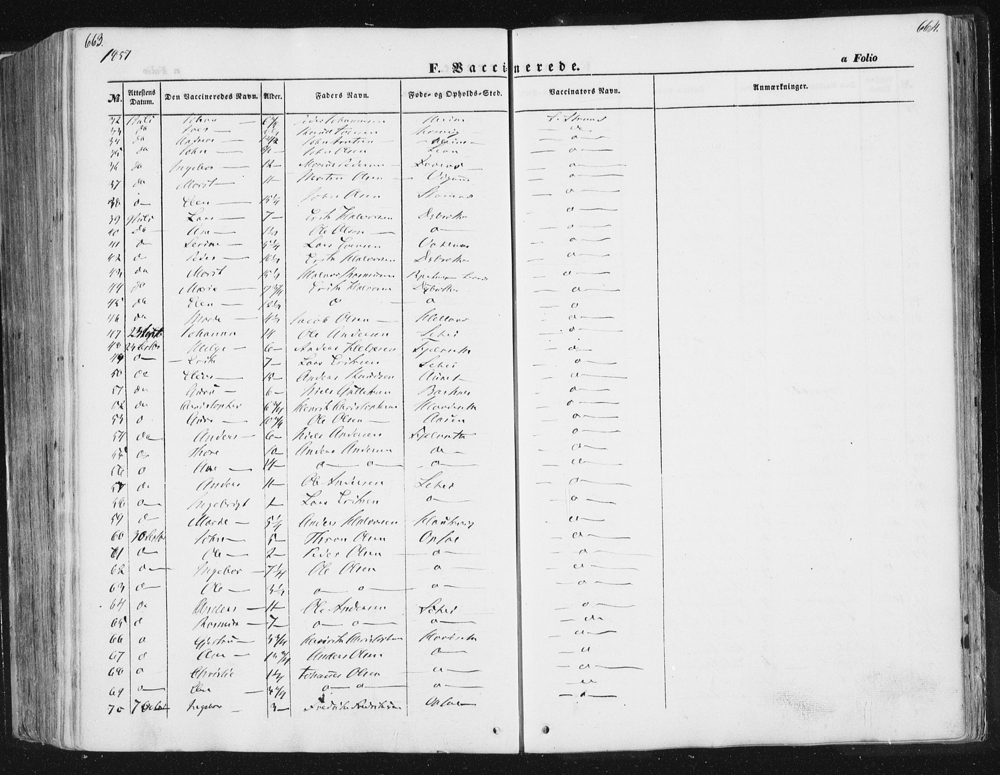 Ministerialprotokoller, klokkerbøker og fødselsregistre - Sør-Trøndelag, AV/SAT-A-1456/630/L0494: Parish register (official) no. 630A07, 1852-1868, p. 663-664