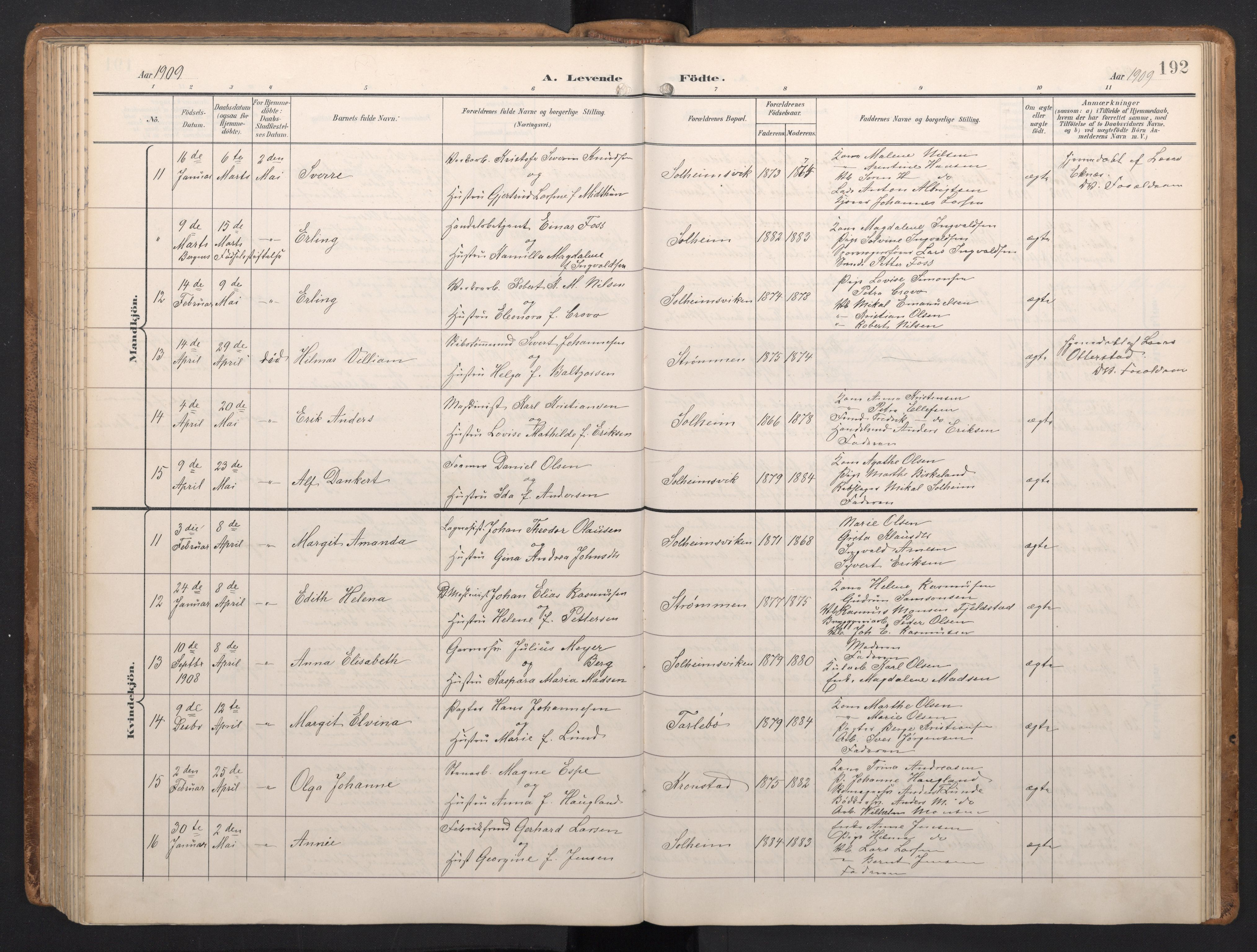 Årstad Sokneprestembete, AV/SAB-A-79301/H/Hab/L0002: Parish register (copy) no. A 2, 1896-1912, p. 191b-192a