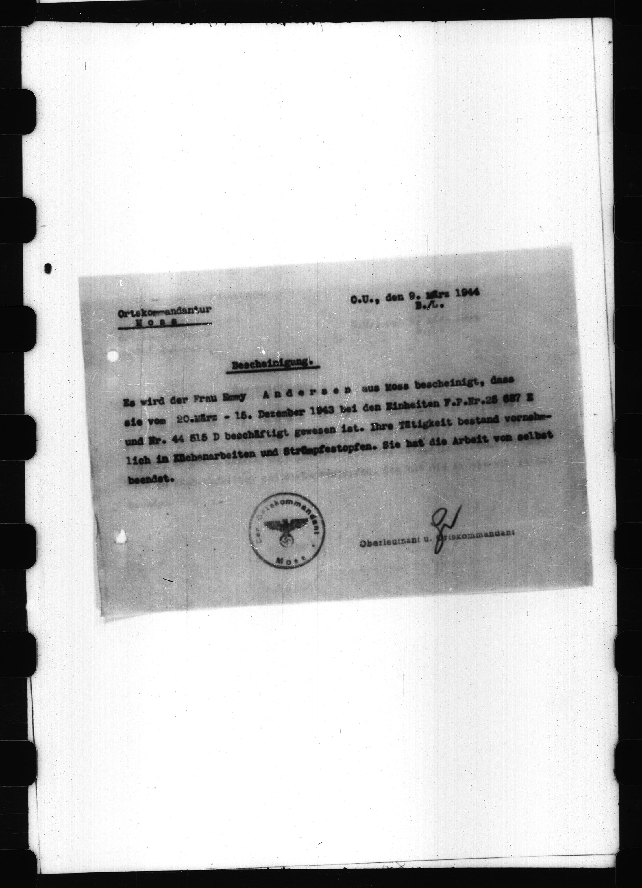 Documents Section, RA/RAFA-2200/V/L0065: Film med LMDC Serial Number., 1940-1945, p. 492