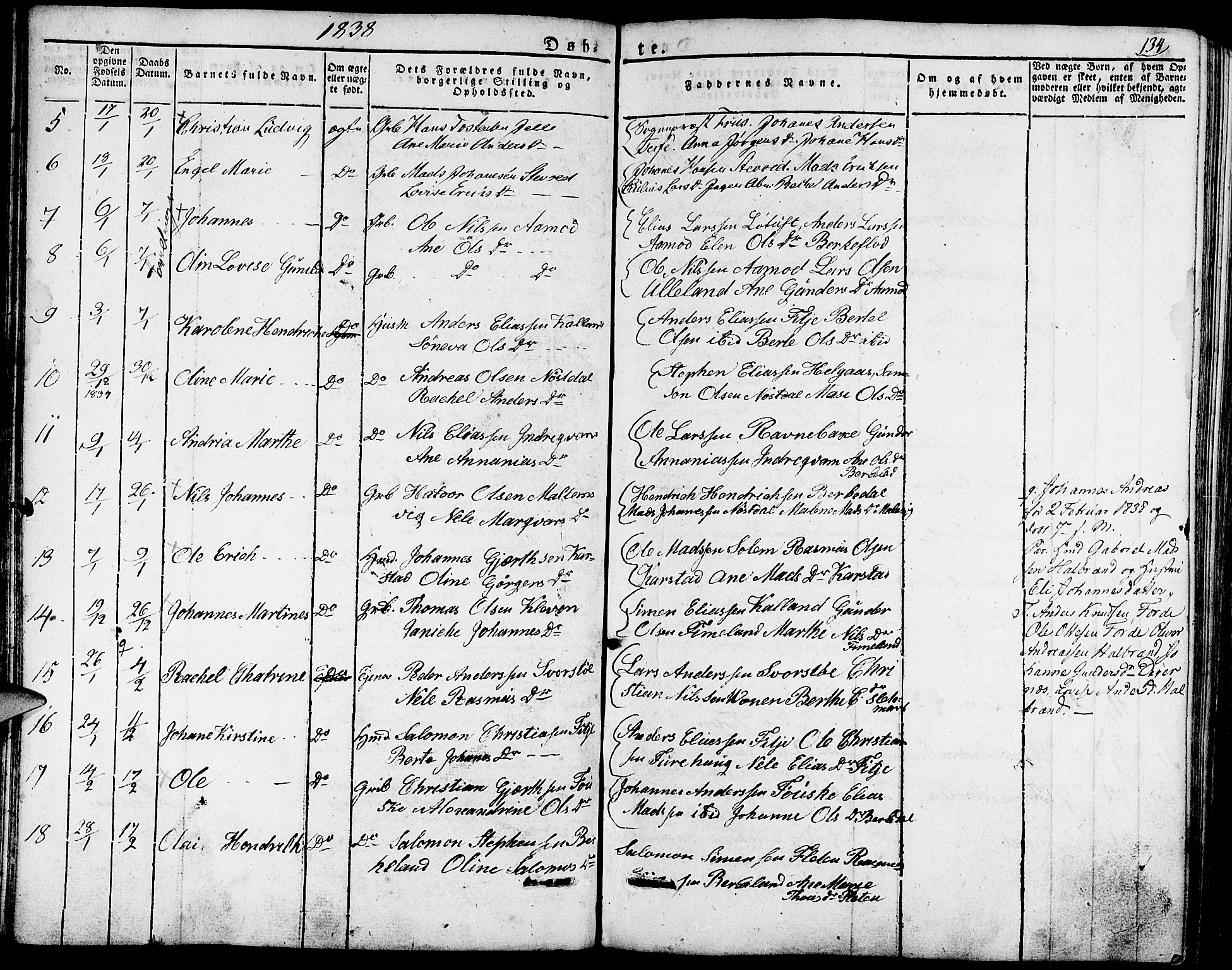 Førde sokneprestembete, SAB/A-79901/H/Haa/Haaa/L0006: Parish register (official) no. A 6, 1821-1842, p. 134
