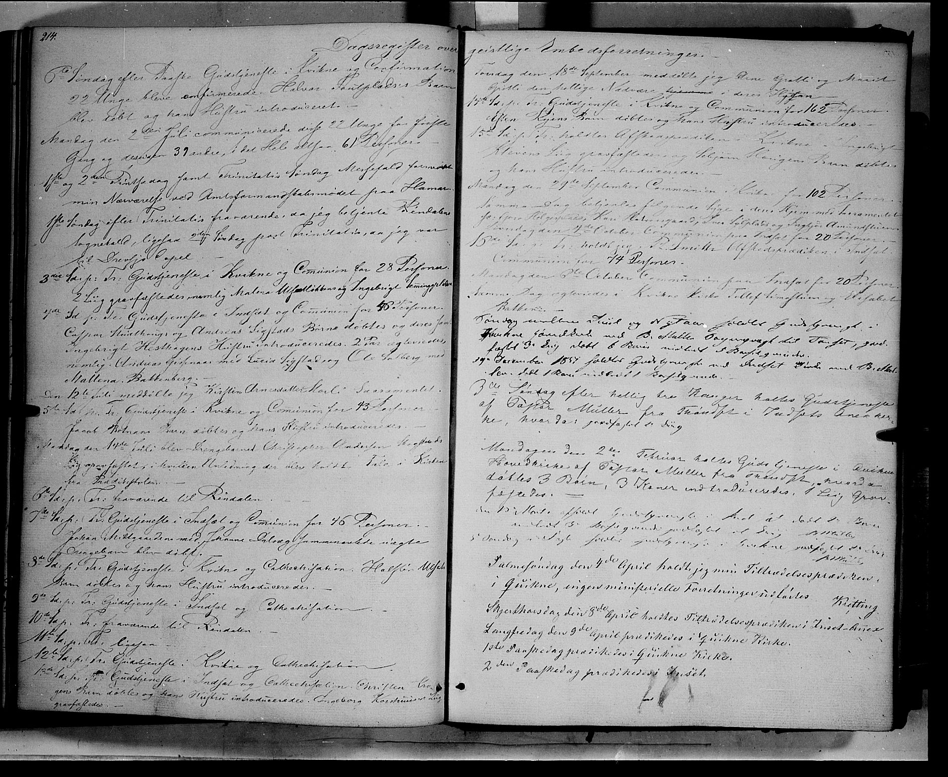 Kvikne prestekontor, AV/SAH-PREST-064/H/Ha/Haa/L0005: Parish register (official) no. 5, 1841-1862, p. 214