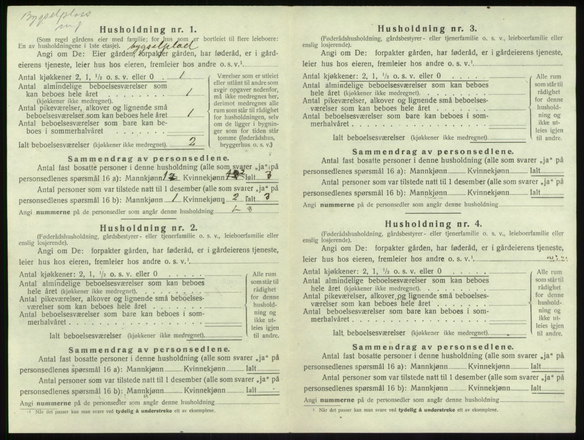 SAB, 1920 census for Balestrand, 1920, p. 346