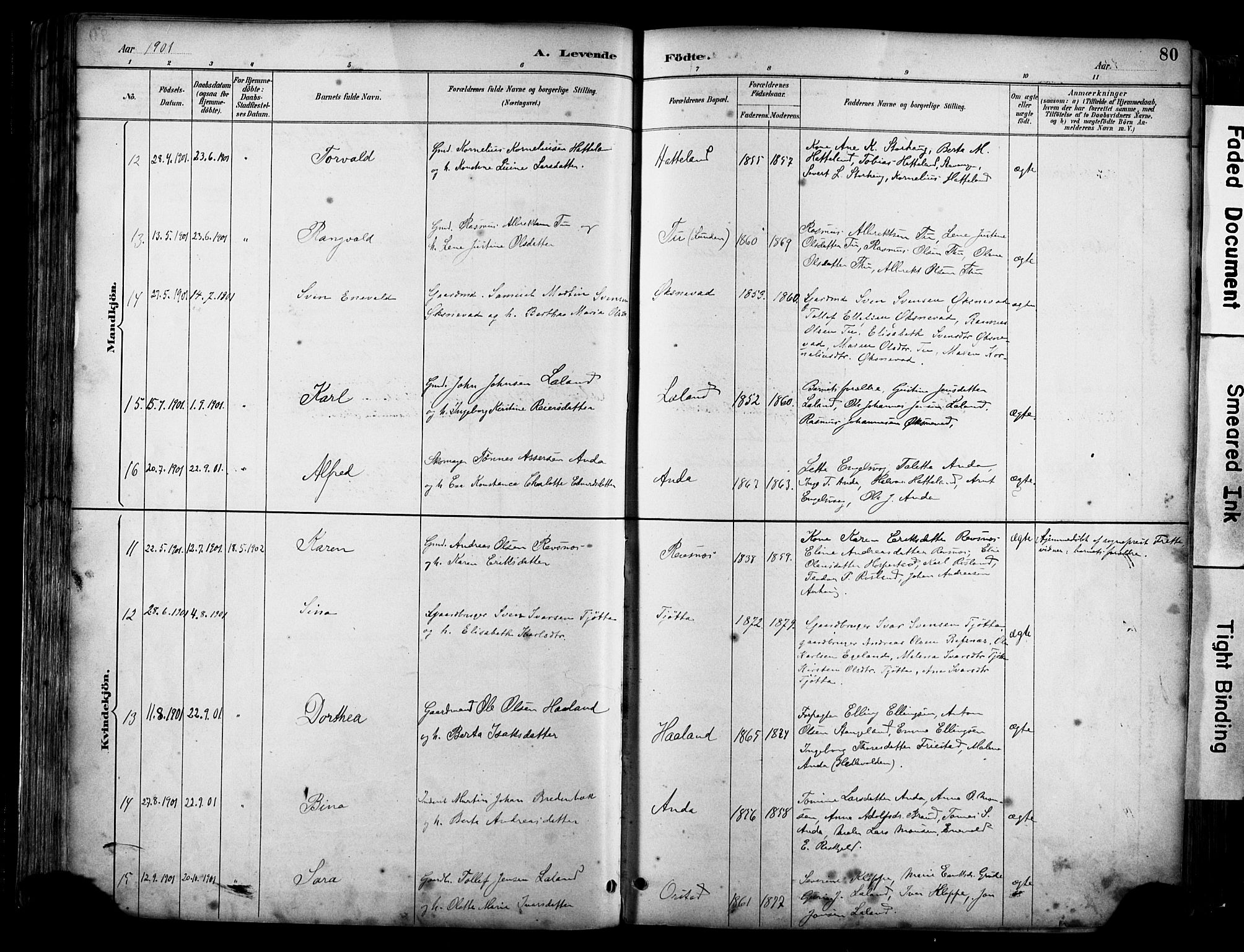 Klepp sokneprestkontor, AV/SAST-A-101803/001/3/30BA/L0009: Parish register (official) no. A 7, 1886-1915, p. 80