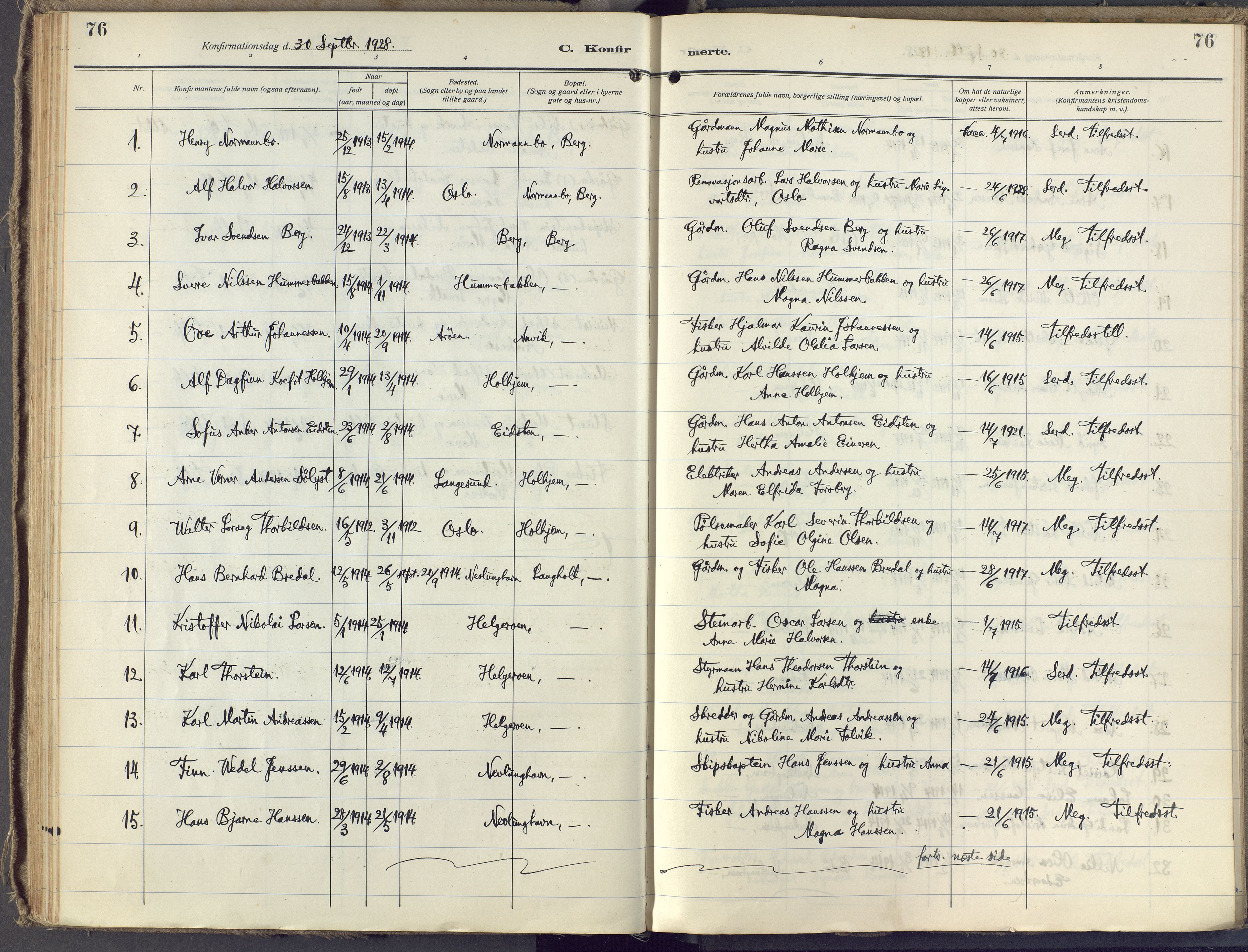 Brunlanes kirkebøker, SAKO/A-342/F/Fb/L0004: Parish register (official) no. II 4, 1923-1940, p. 76