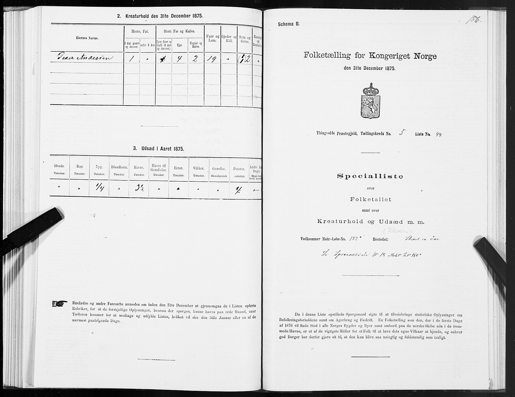 SAT, 1875 census for 1560P Tingvoll, 1875, p. 2186