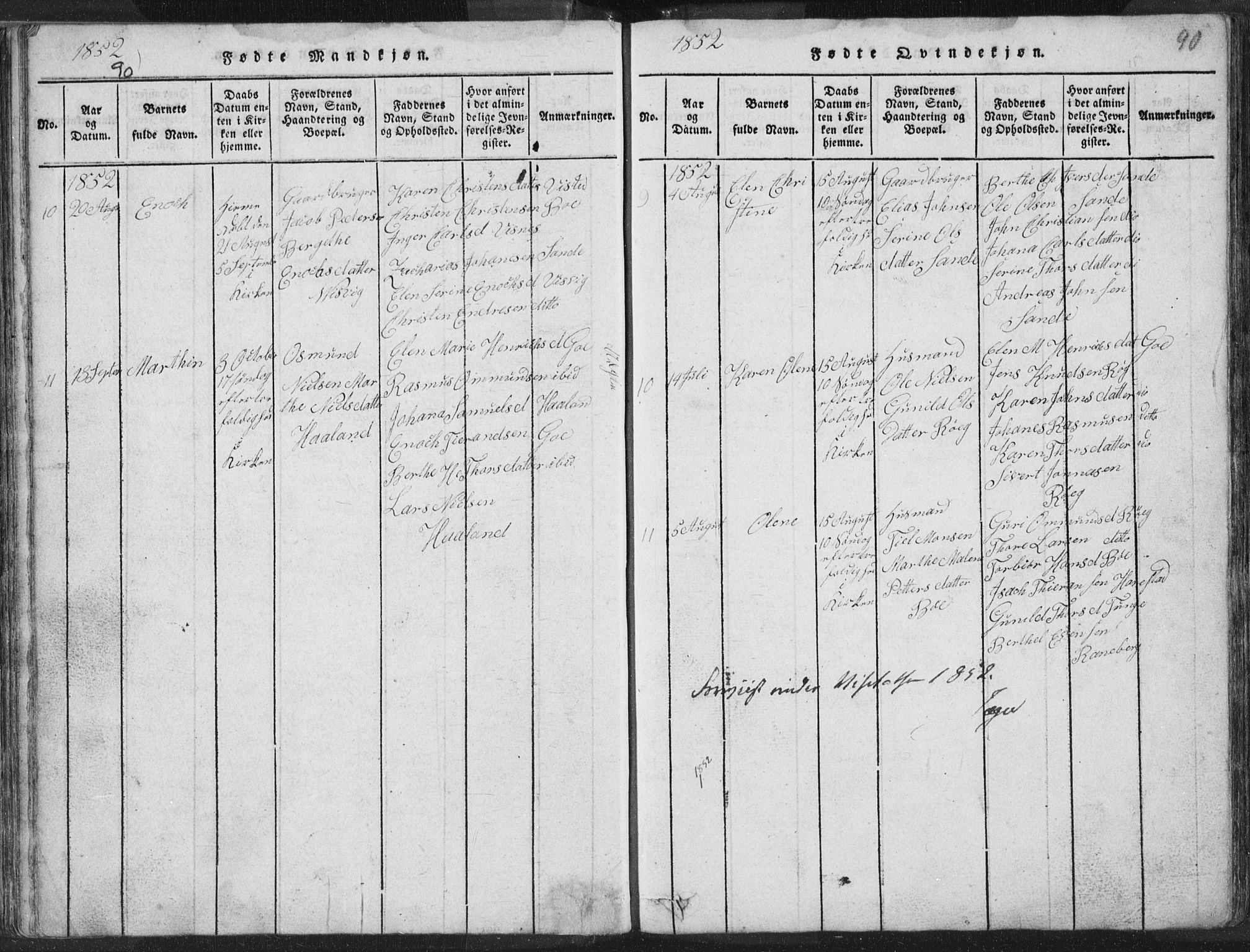 Hetland sokneprestkontor, SAST/A-101826/30/30BA/L0001: Parish register (official) no. A 1, 1816-1856, p. 90
