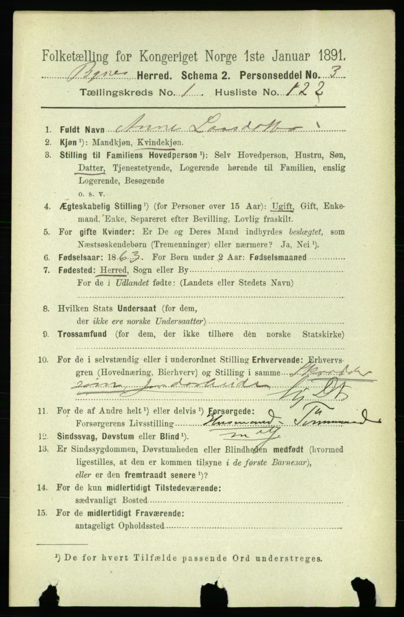 RA, 1891 census for 1655 Byneset, 1891, p. 797