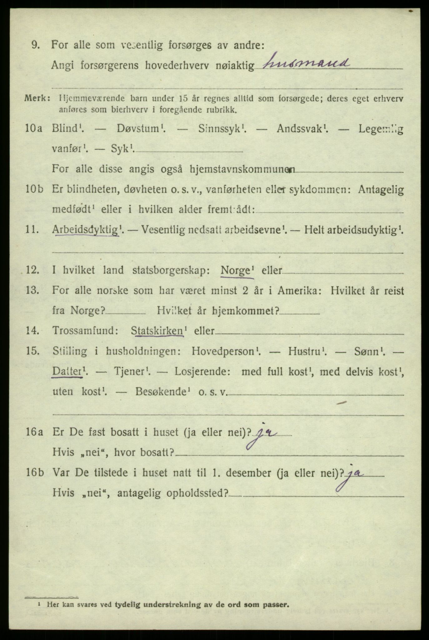 SAB, 1920 census for Røldal, 1920, p. 724