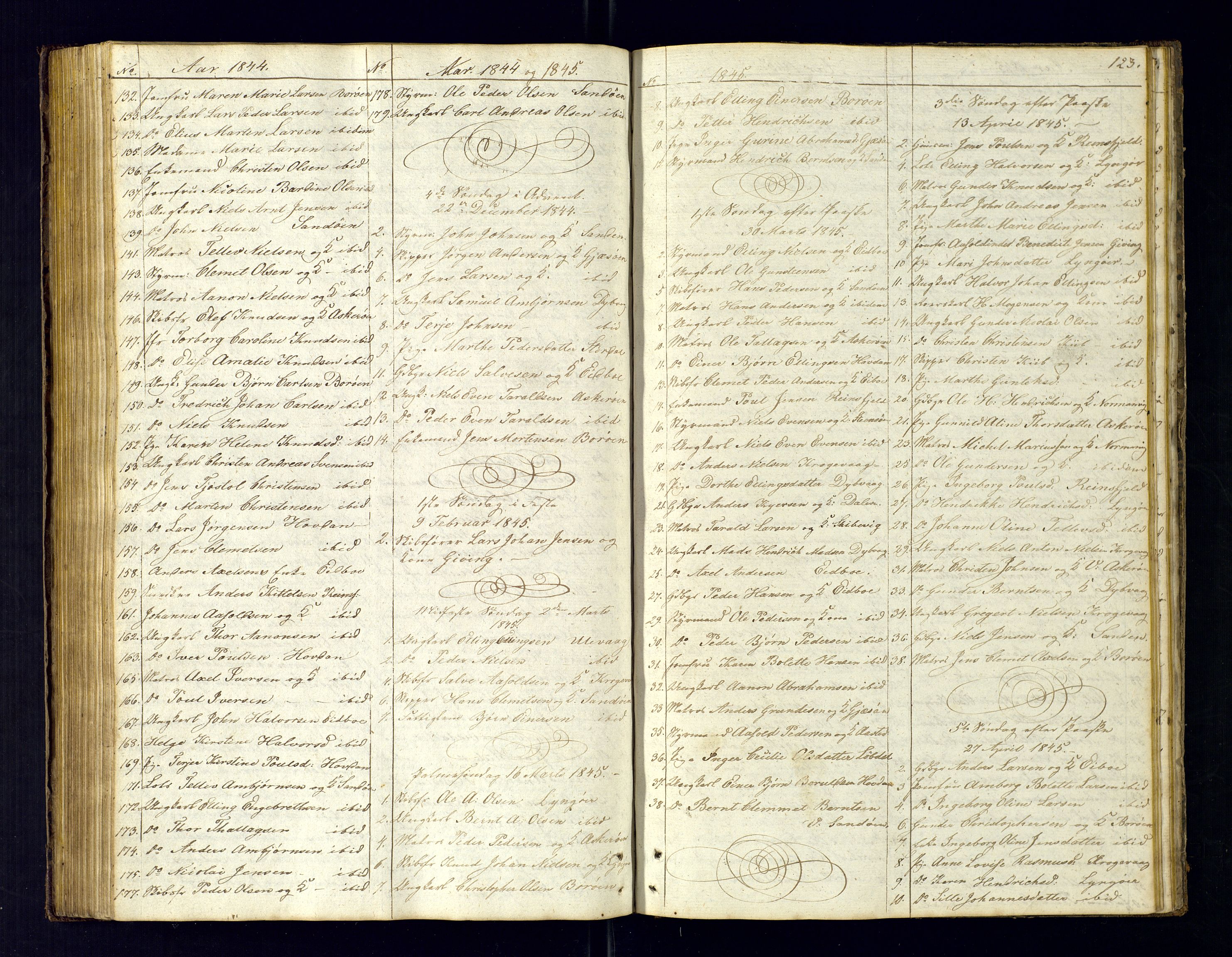 Dypvåg sokneprestkontor, SAK/1111-0007/F/Fc/Fca/L0002: Communicants register no. C-2, 1831-1848, p. 123