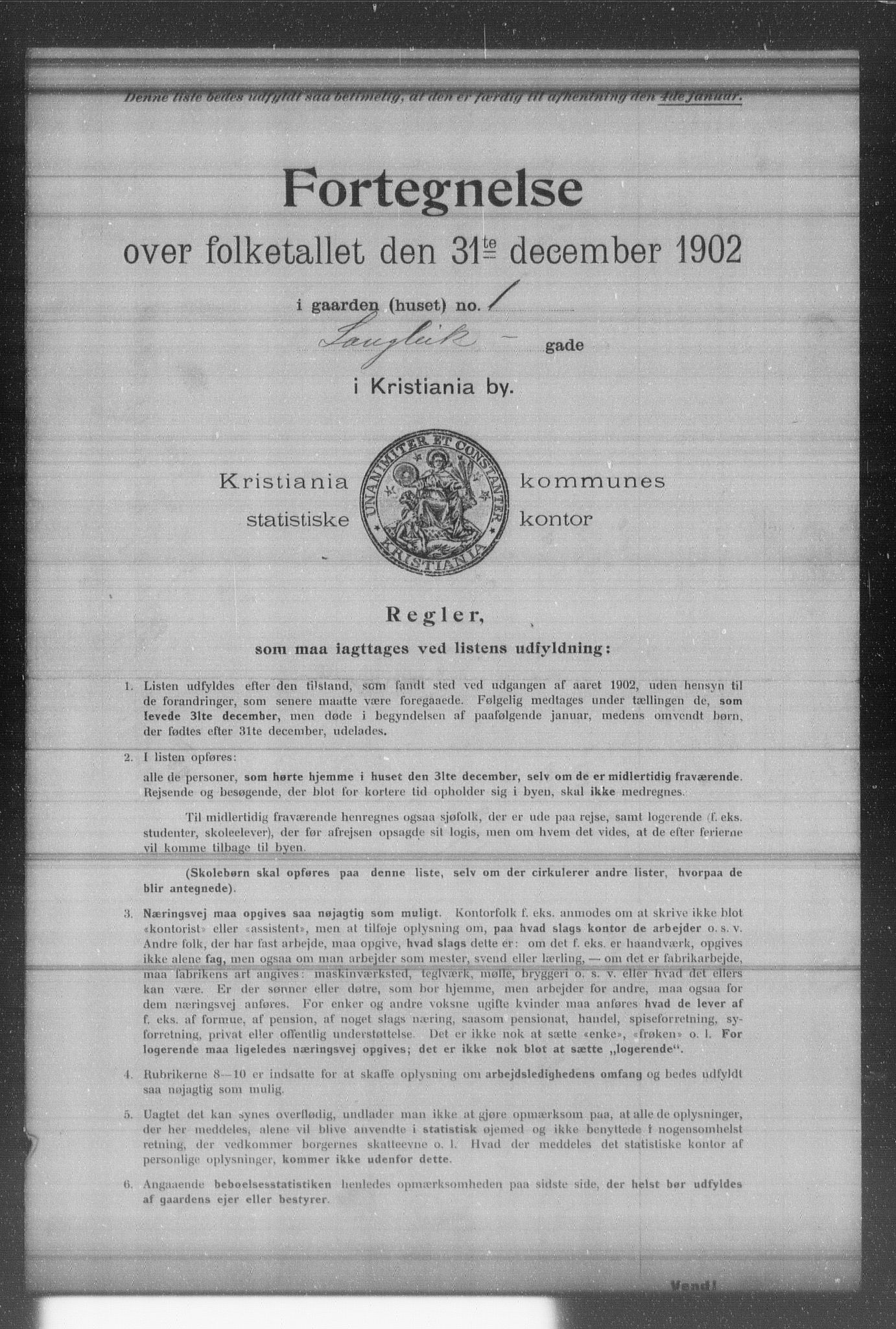 OBA, Municipal Census 1902 for Kristiania, 1902, p. 10912