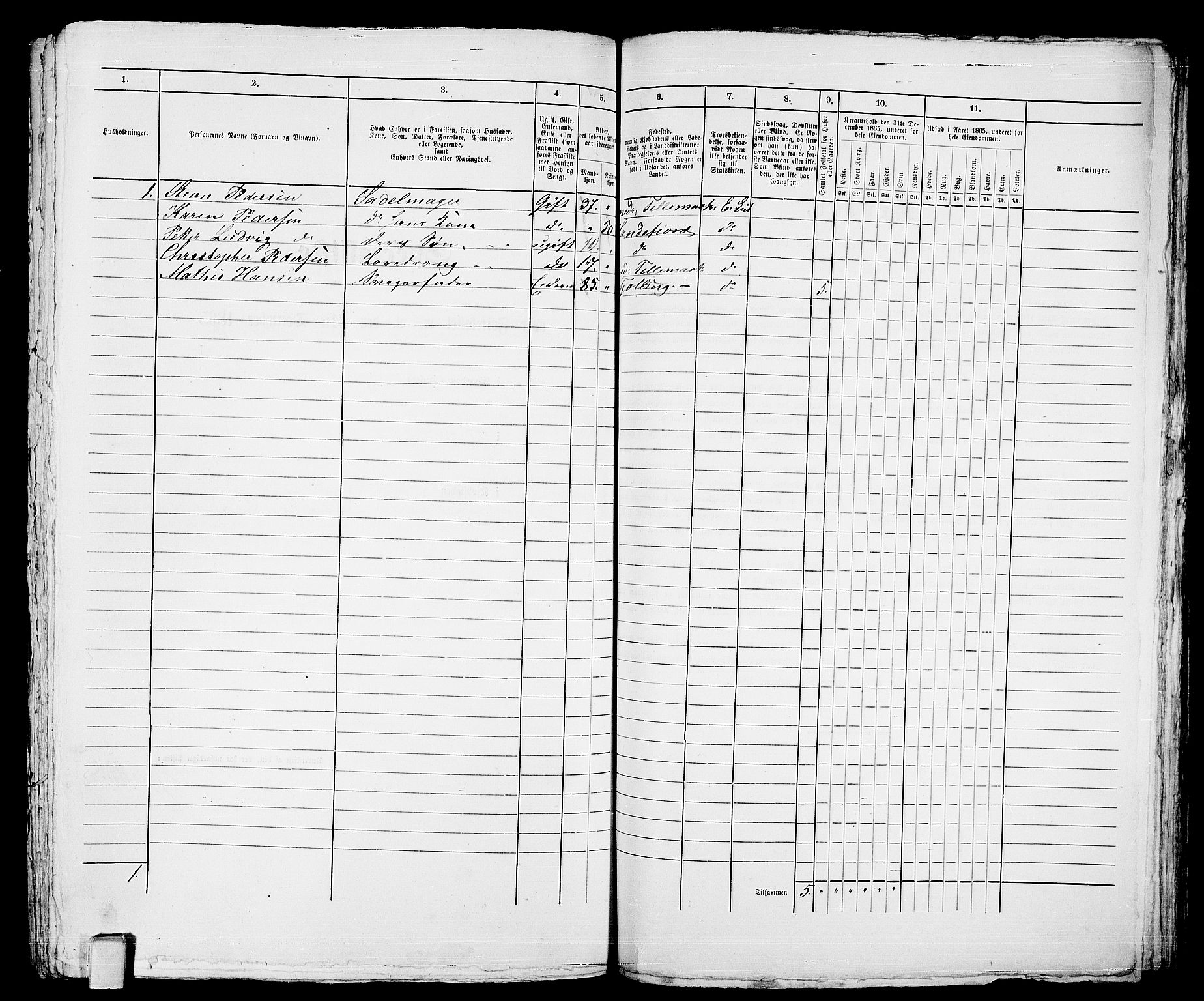 RA, 1865 census for Sandeherred/Sandefjord, 1865, p. 478