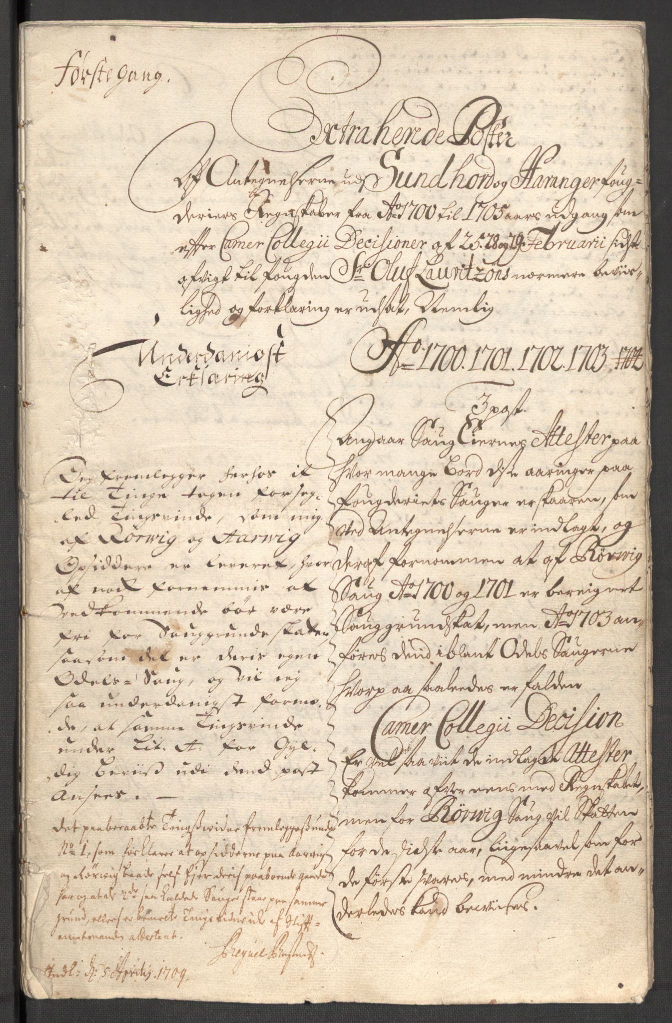 Rentekammeret inntil 1814, Reviderte regnskaper, Fogderegnskap, AV/RA-EA-4092/R48/L2983: Fogderegnskap Sunnhordland og Hardanger, 1705, p. 327