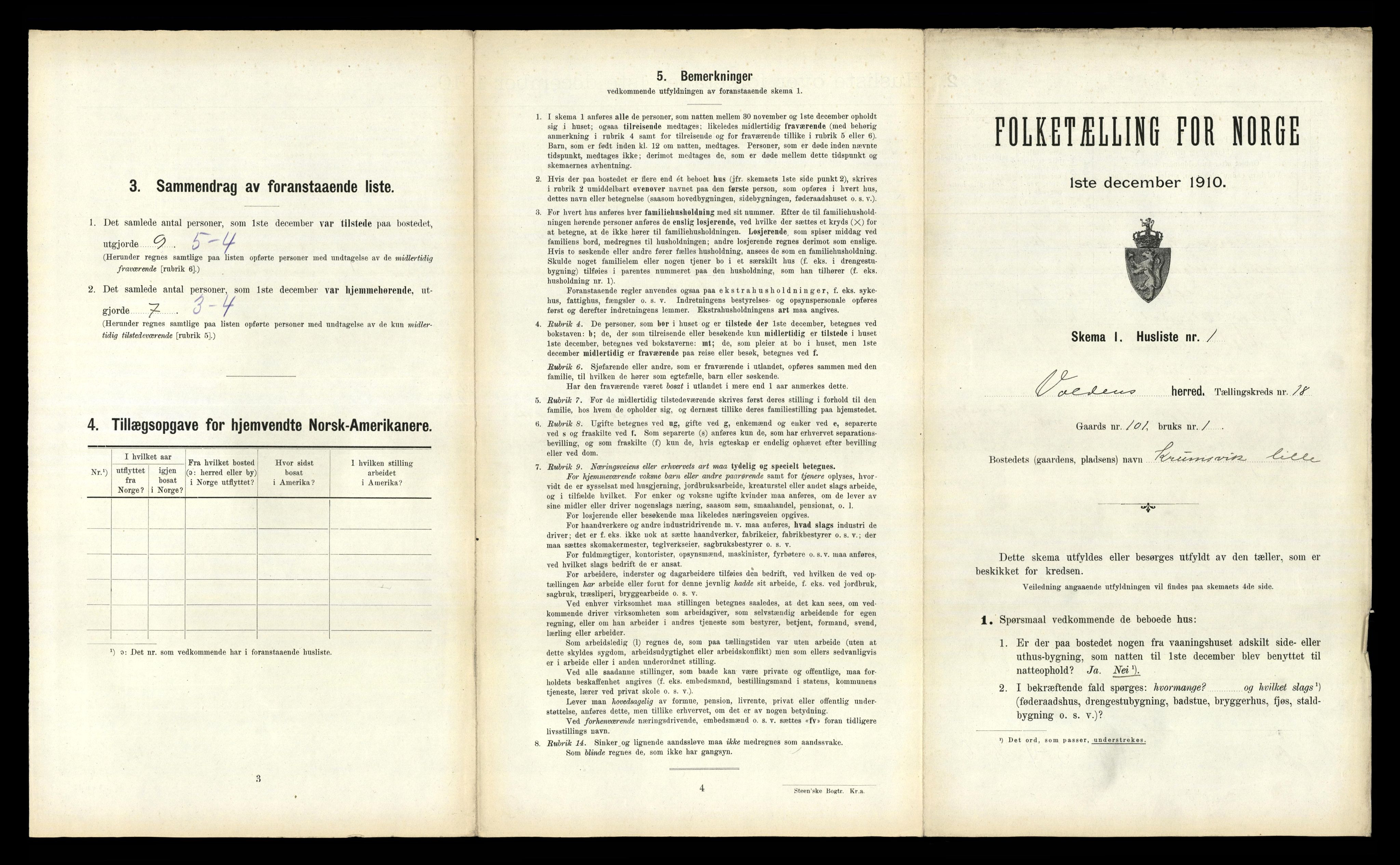 RA, 1910 census for Volda, 1910, p. 1248