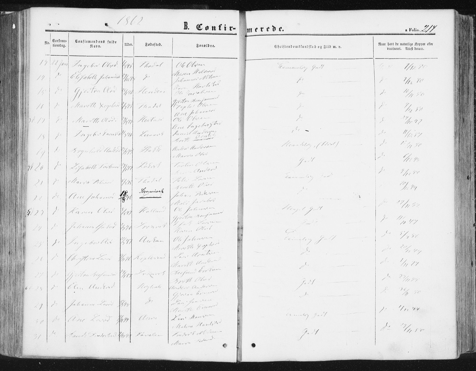 Ministerialprotokoller, klokkerbøker og fødselsregistre - Møre og Romsdal, AV/SAT-A-1454/578/L0905: Parish register (official) no. 578A04, 1859-1877, p. 214