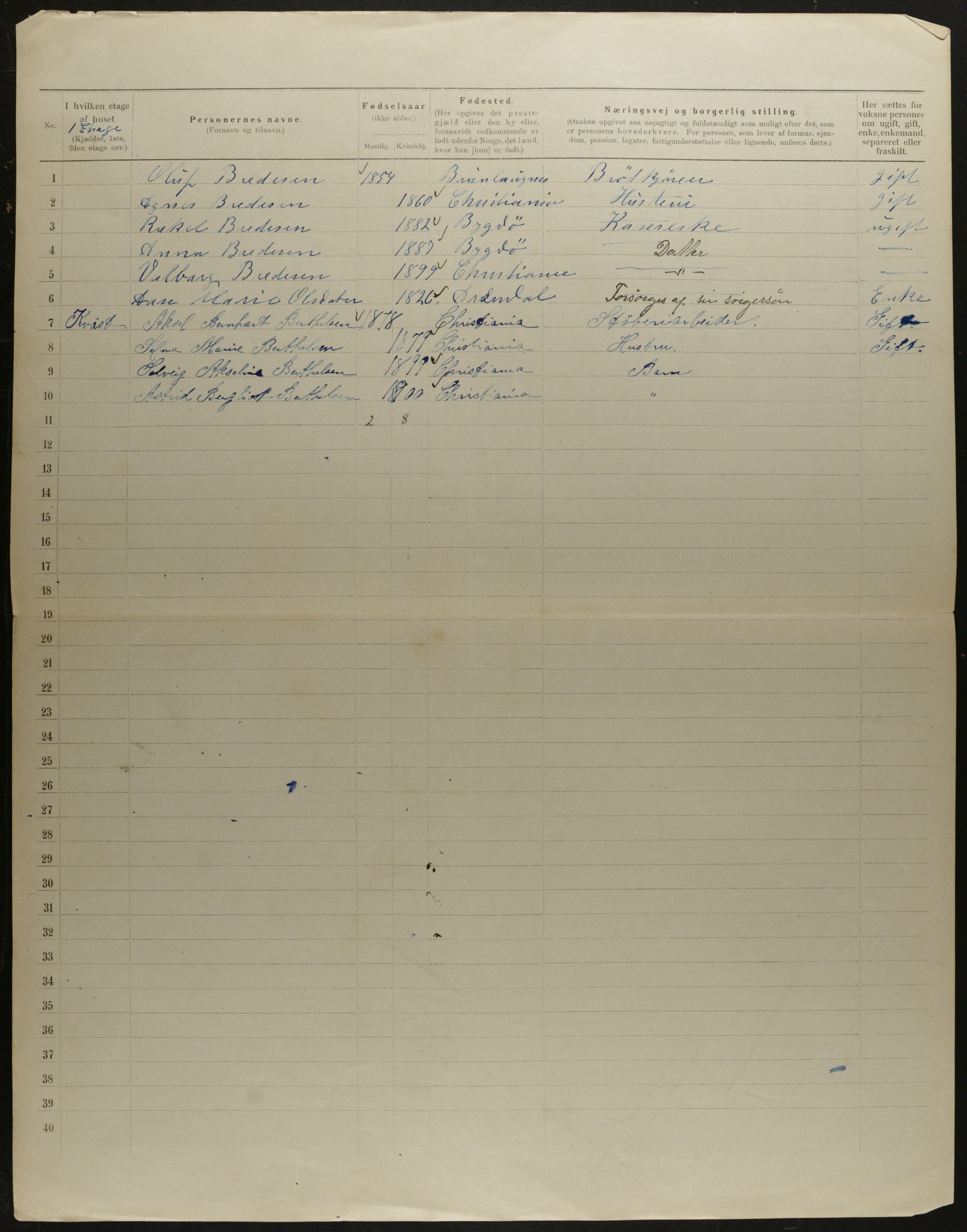 OBA, Municipal Census 1901 for Kristiania, 1901, p. 11352