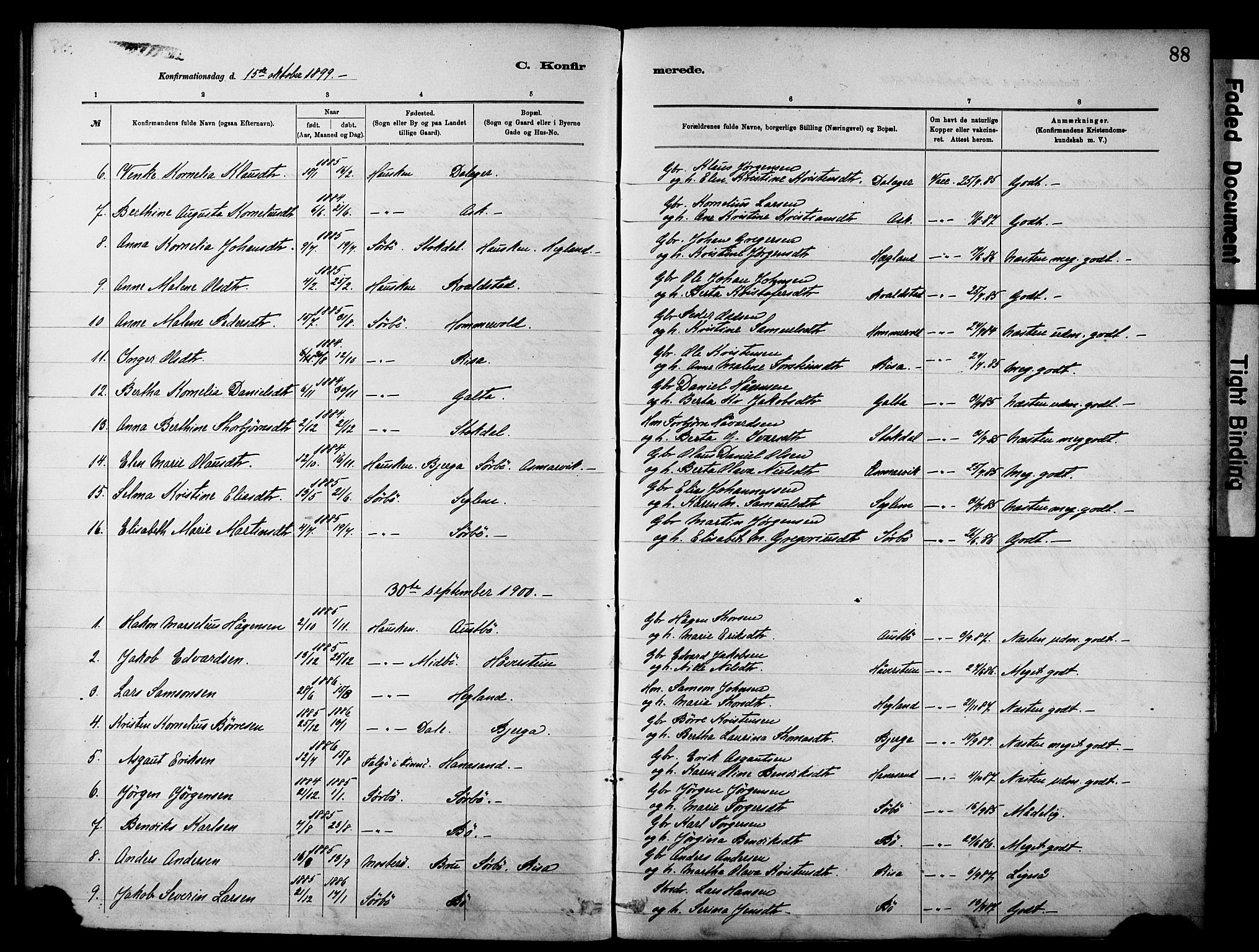 Rennesøy sokneprestkontor, SAST/A -101827/H/Ha/Haa/L0012: Parish register (official) no. A 13, 1885-1917, p. 88