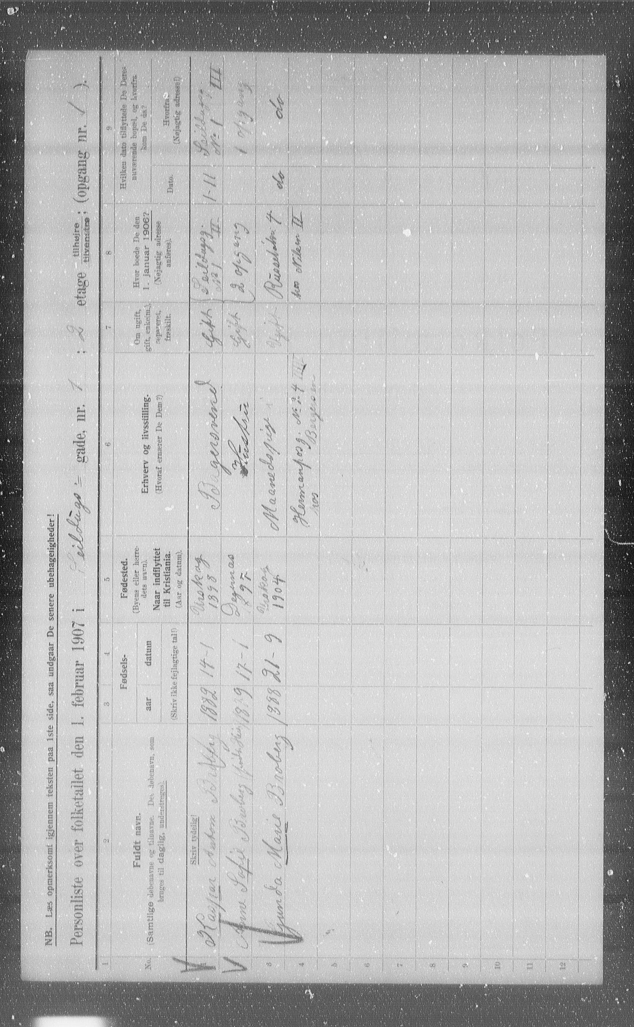 OBA, Municipal Census 1907 for Kristiania, 1907, p. 47897