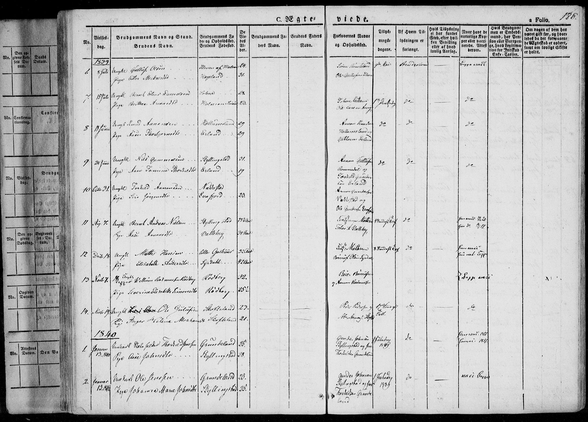 Sør-Audnedal sokneprestkontor, AV/SAK-1111-0039/F/Fa/Fab/L0006: Parish register (official) no. A 6, 1829-1855, p. 185