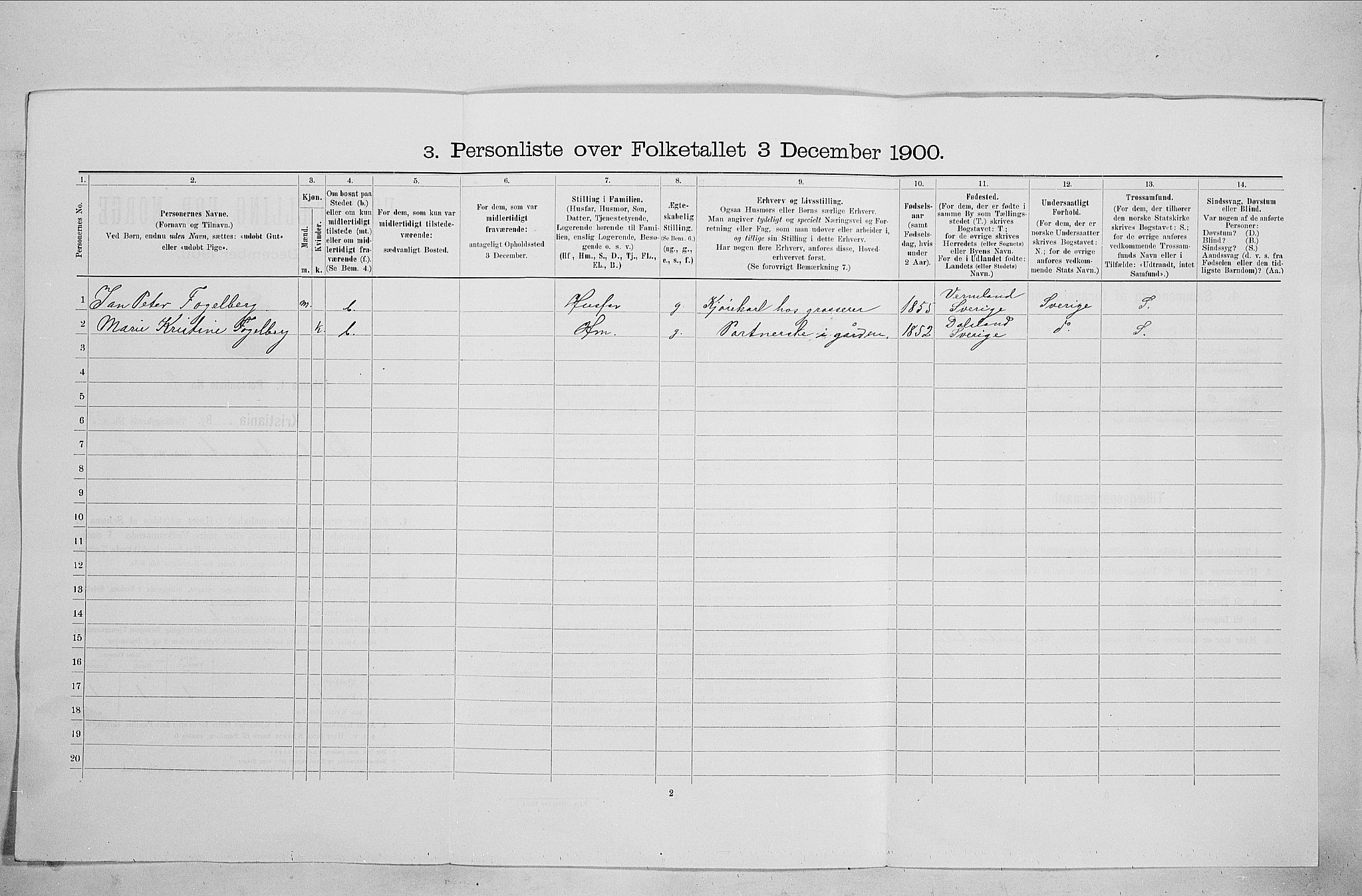 SAO, 1900 census for Kristiania, 1900, p. 43836