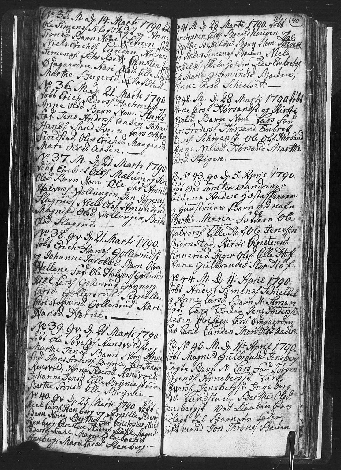 Romedal prestekontor, AV/SAH-PREST-004/L/L0001: Parish register (copy) no. 1, 1785-1794, p. 40