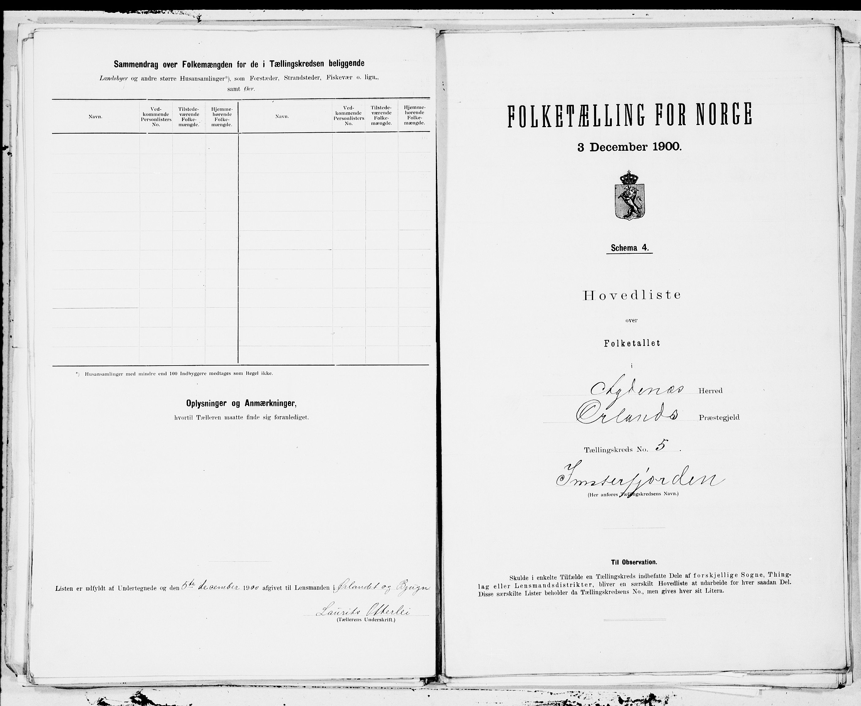 SAT, 1900 census for Agdenes, 1900, p. 10