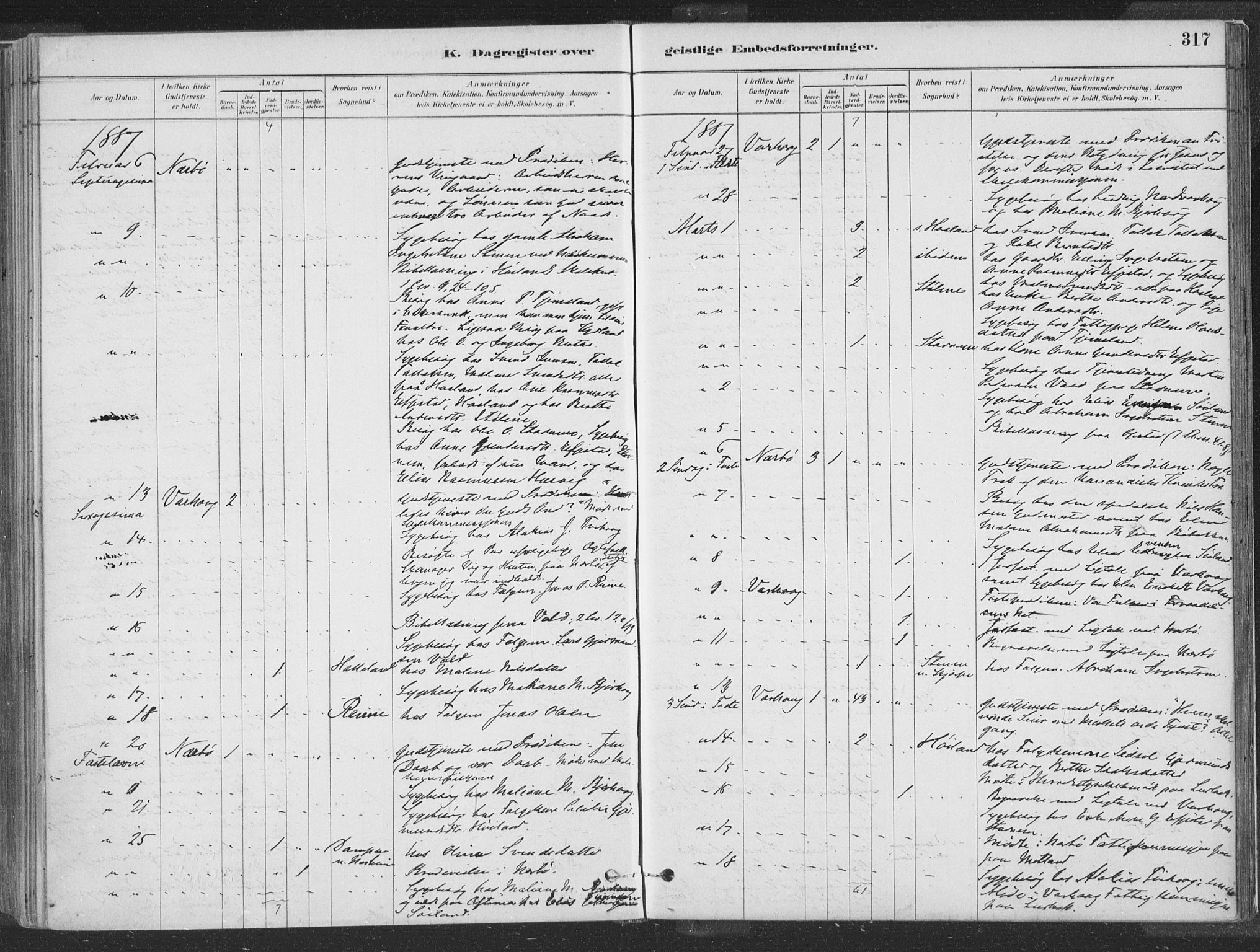 Hå sokneprestkontor, AV/SAST-A-101801/001/30BA/L0010: Parish register (official) no. A 9, 1879-1896, p. 317