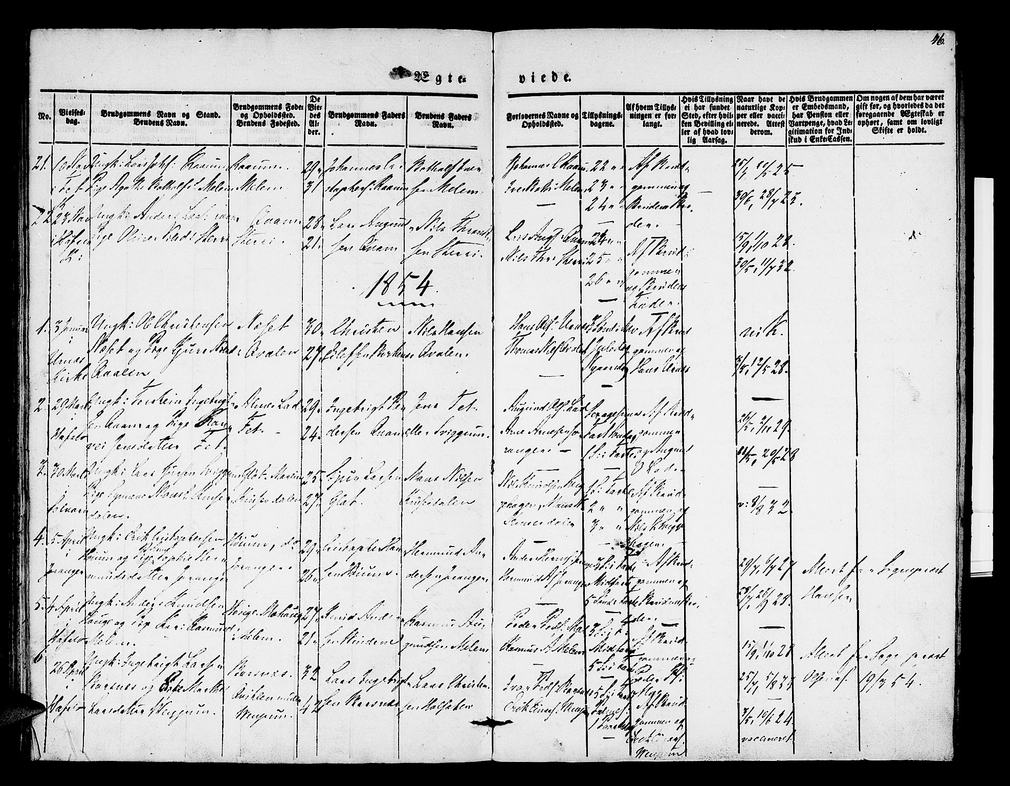 Hafslo sokneprestembete, SAB/A-80301/H/Haa/Haaa/L0007: Parish register (official) no. A 7, 1834-1854, p. 46