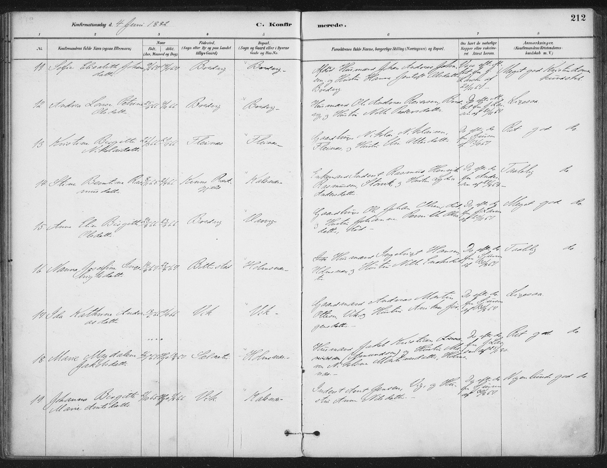 Ministerialprotokoller, klokkerbøker og fødselsregistre - Nordland, SAT/A-1459/888/L1244: Parish register (official) no. 888A10, 1880-1890, p. 212