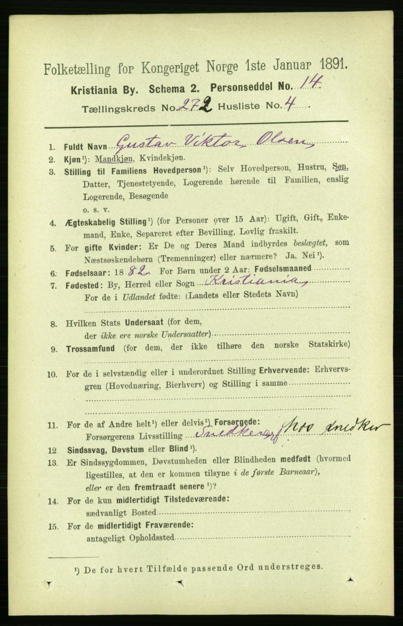 RA, 1891 census for 0301 Kristiania, 1891, p. 165289