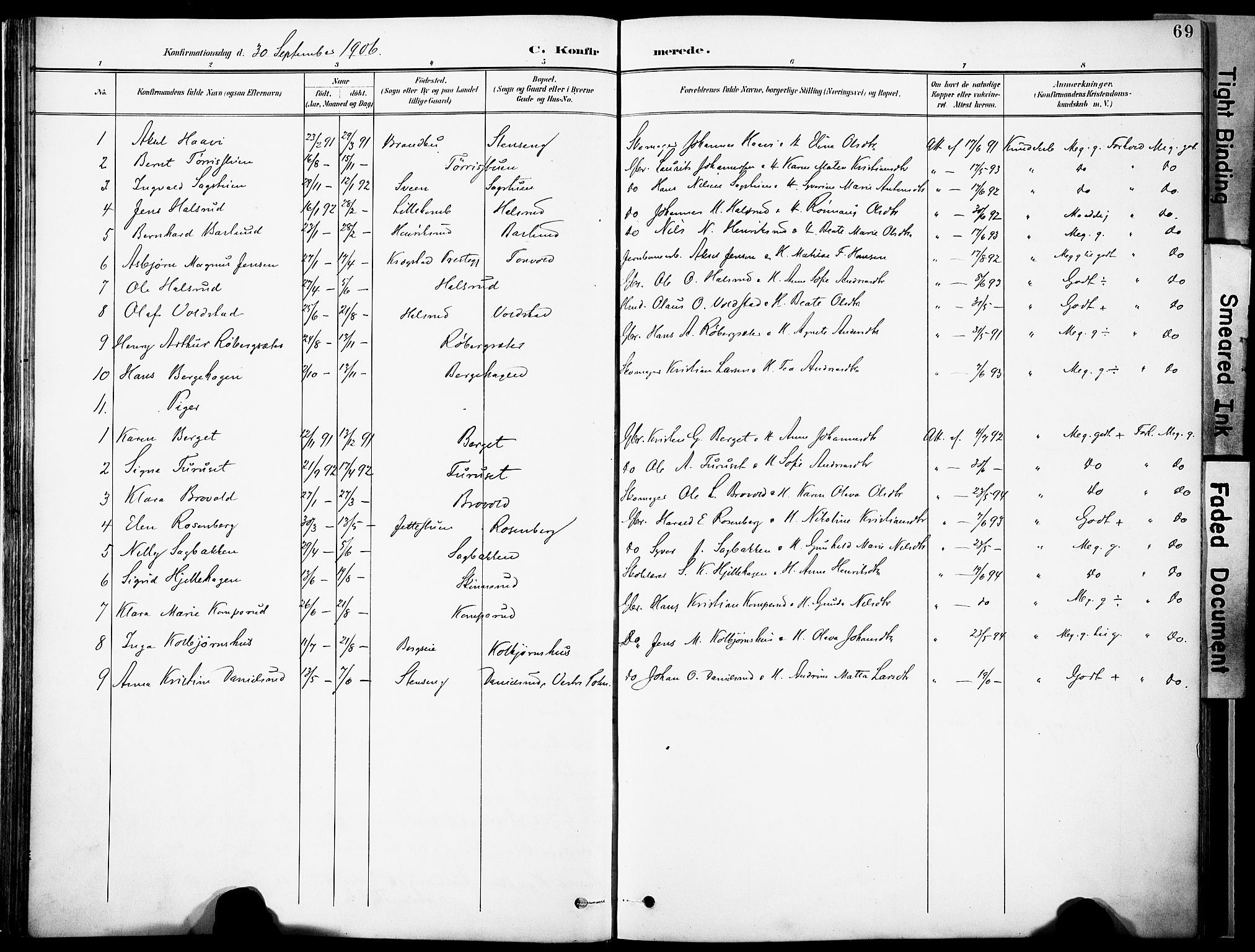 Nordre Land prestekontor, AV/SAH-PREST-124/H/Ha/Haa/L0006: Parish register (official) no. 6, 1897-1914, p. 69