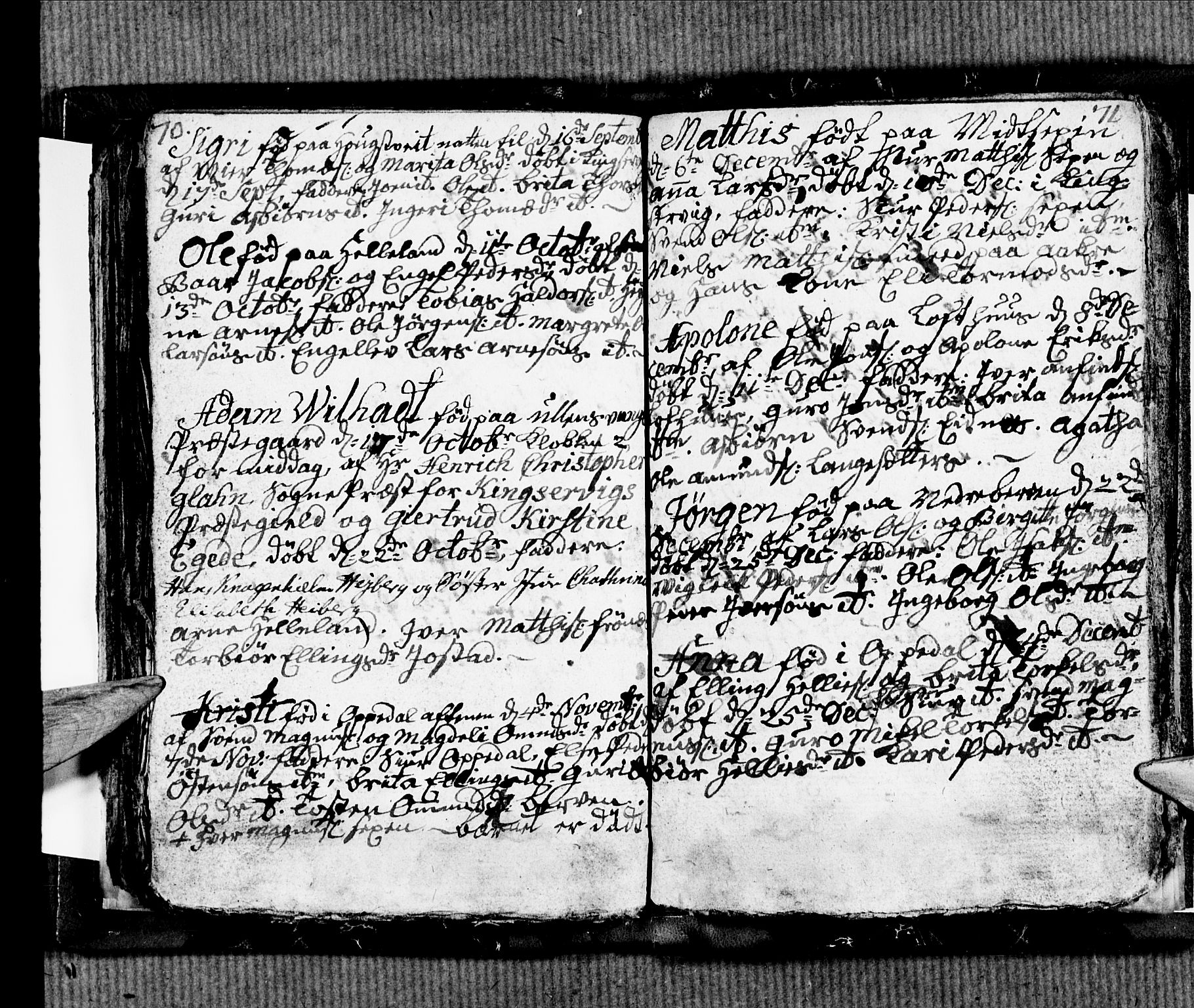 Ullensvang sokneprestembete, SAB/A-78701/H/Hab: Parish register (copy) no. B 4, 1775-1778, p. 70-71