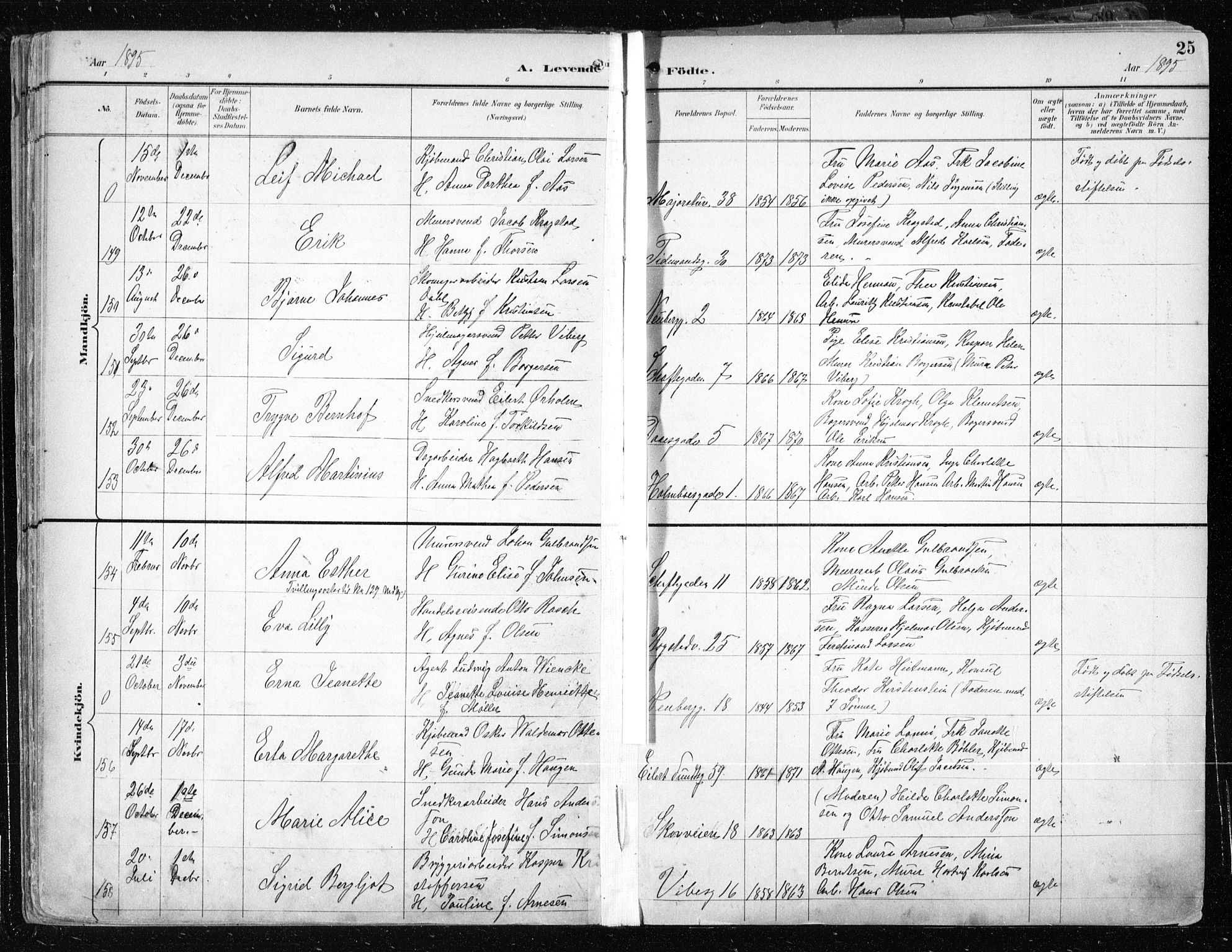 Uranienborg prestekontor Kirkebøker, SAO/A-10877/F/Fa/L0005: Parish register (official) no. 5, 1895-1907, p. 25