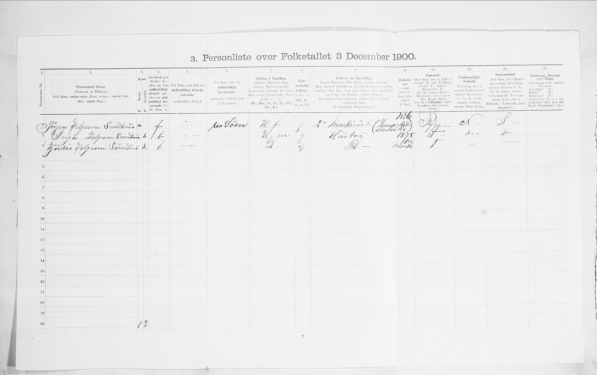 SAO, 1900 census for Kristiania, 1900, p. 101891