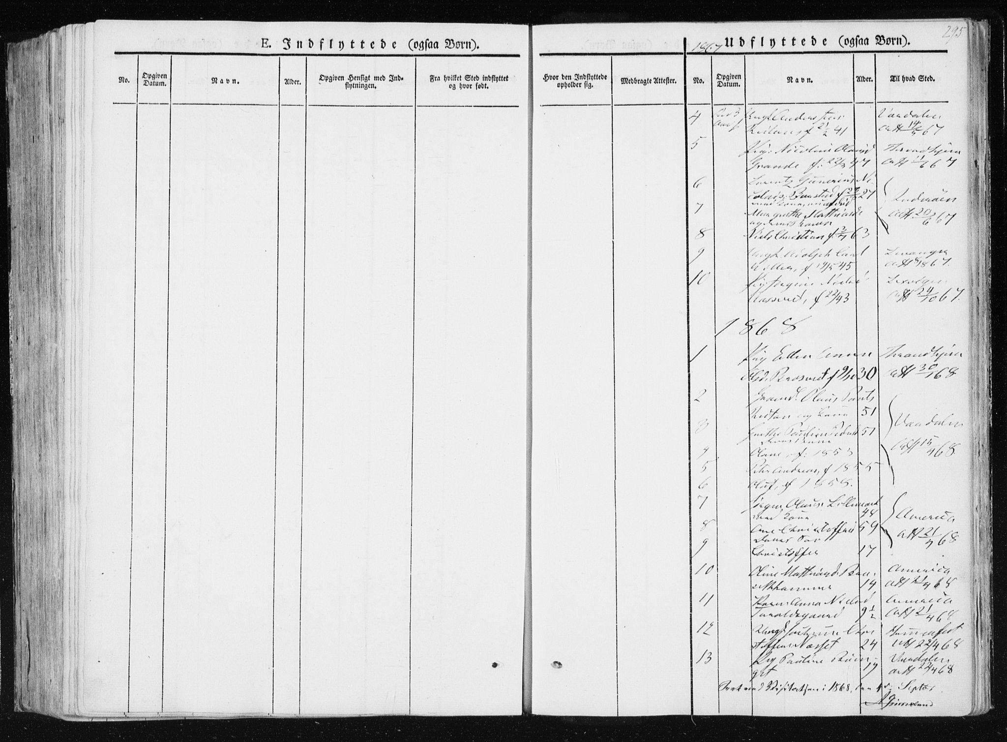 Ministerialprotokoller, klokkerbøker og fødselsregistre - Nord-Trøndelag, SAT/A-1458/733/L0323: Parish register (official) no. 733A02, 1843-1870, p. 295