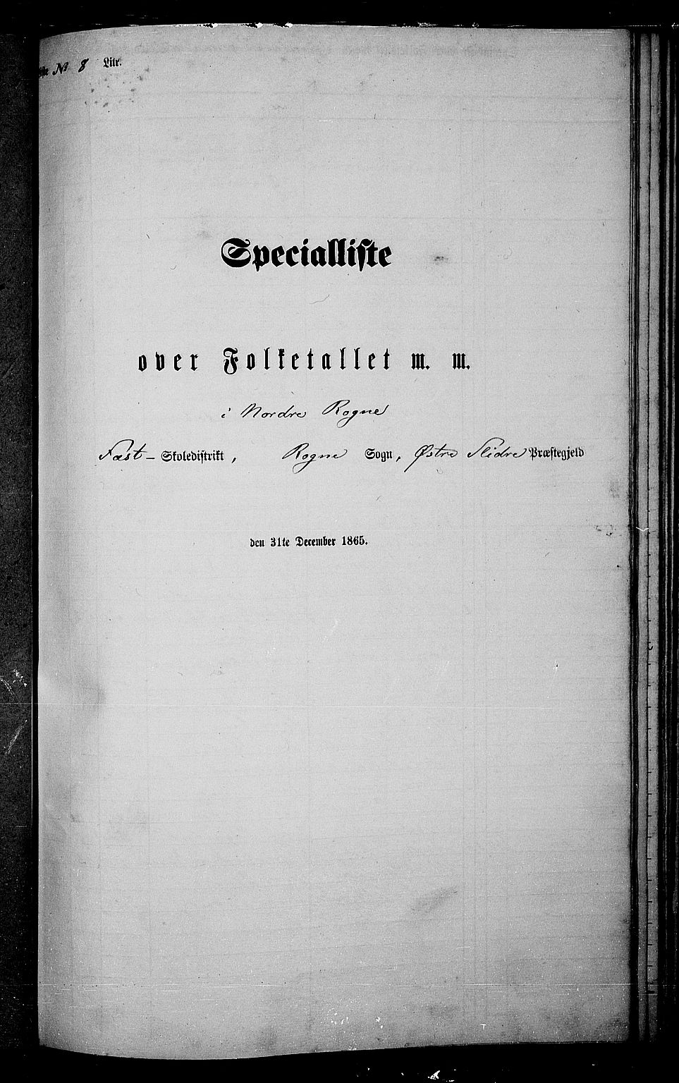 RA, 1865 census for Øystre Slidre, 1865, p. 83