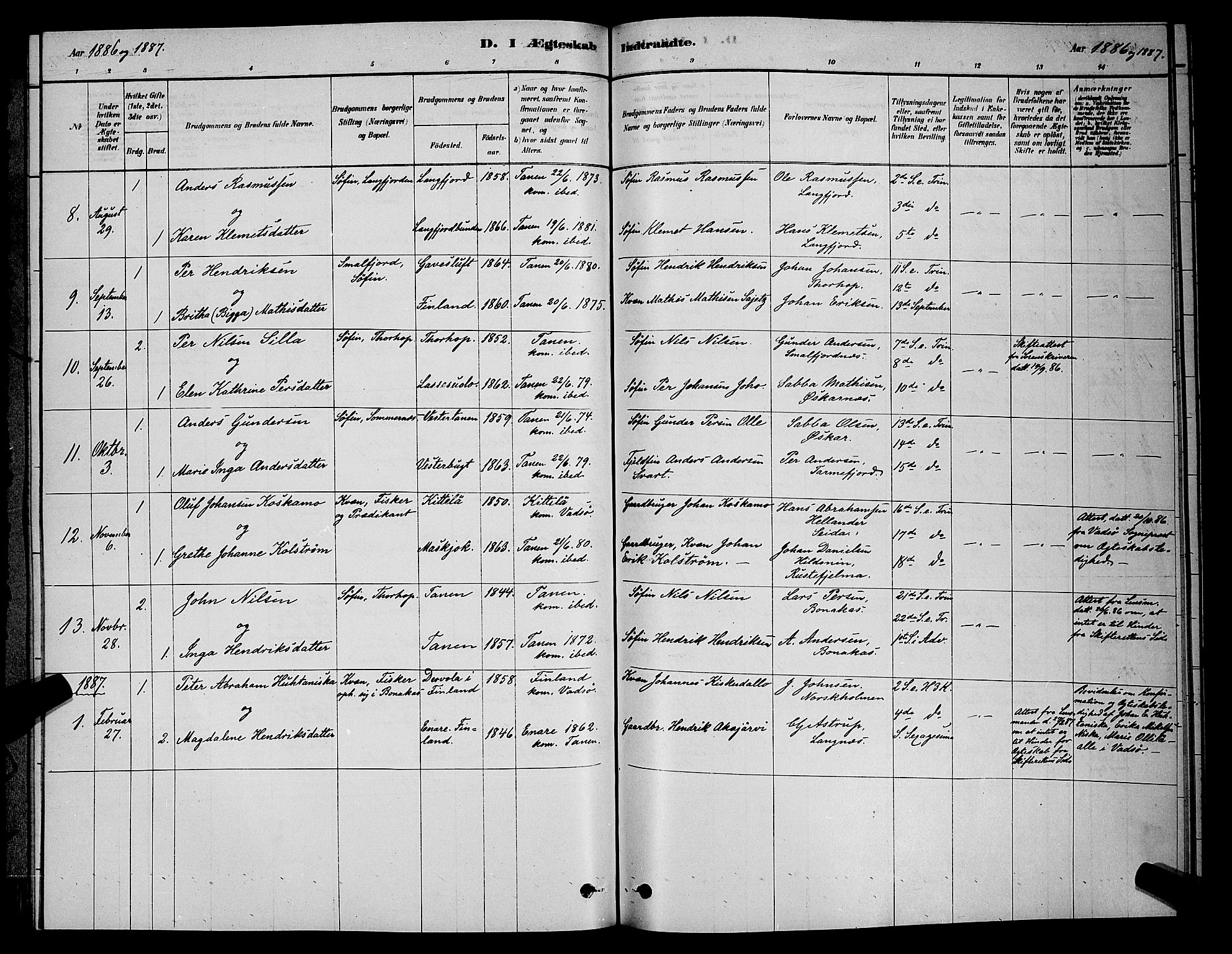 Tana sokneprestkontor, AV/SATØ-S-1334/H/Hb/L0003klokker: Parish register (copy) no. 3, 1878-1890