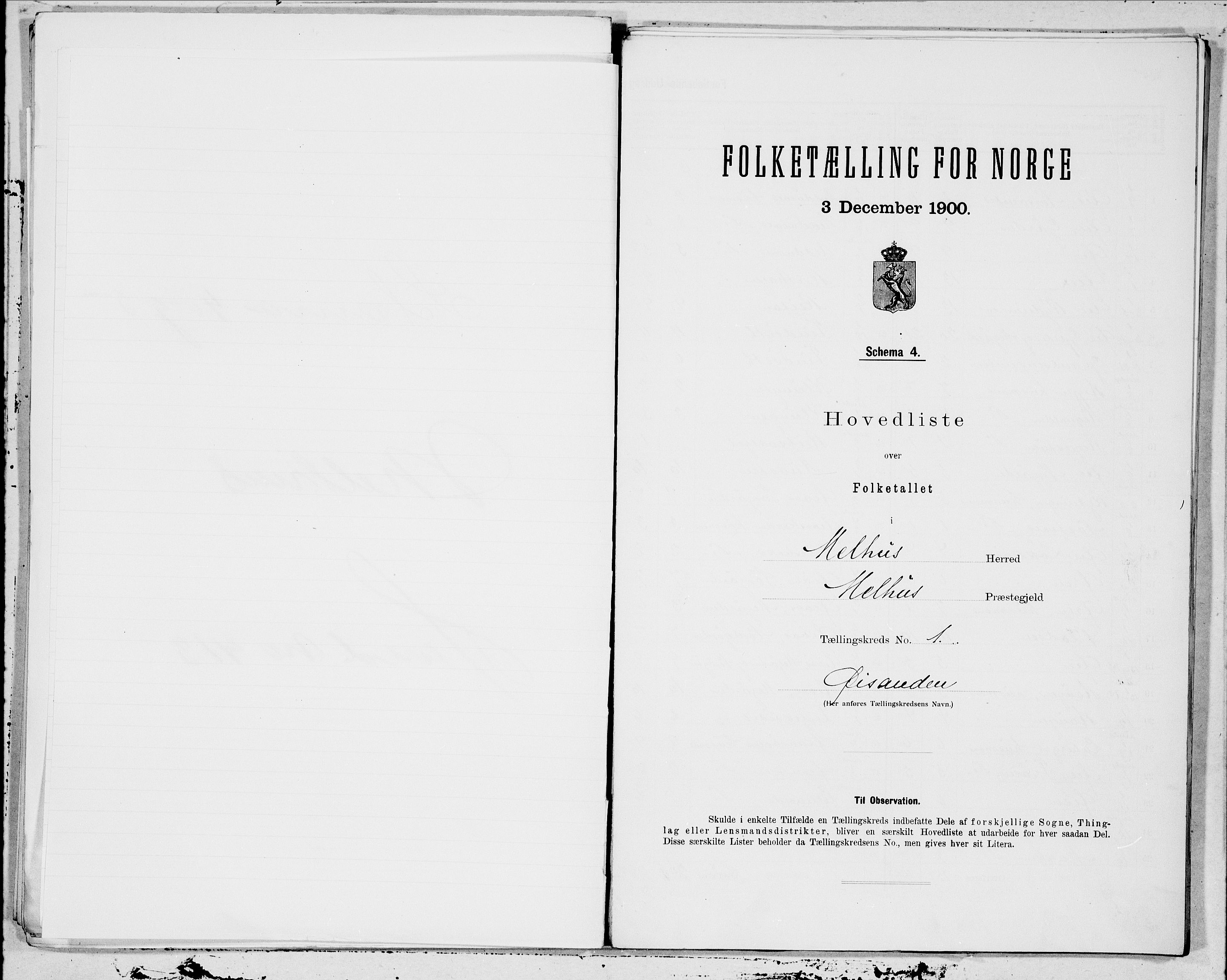 SAT, 1900 census for Melhus, 1900, p. 2