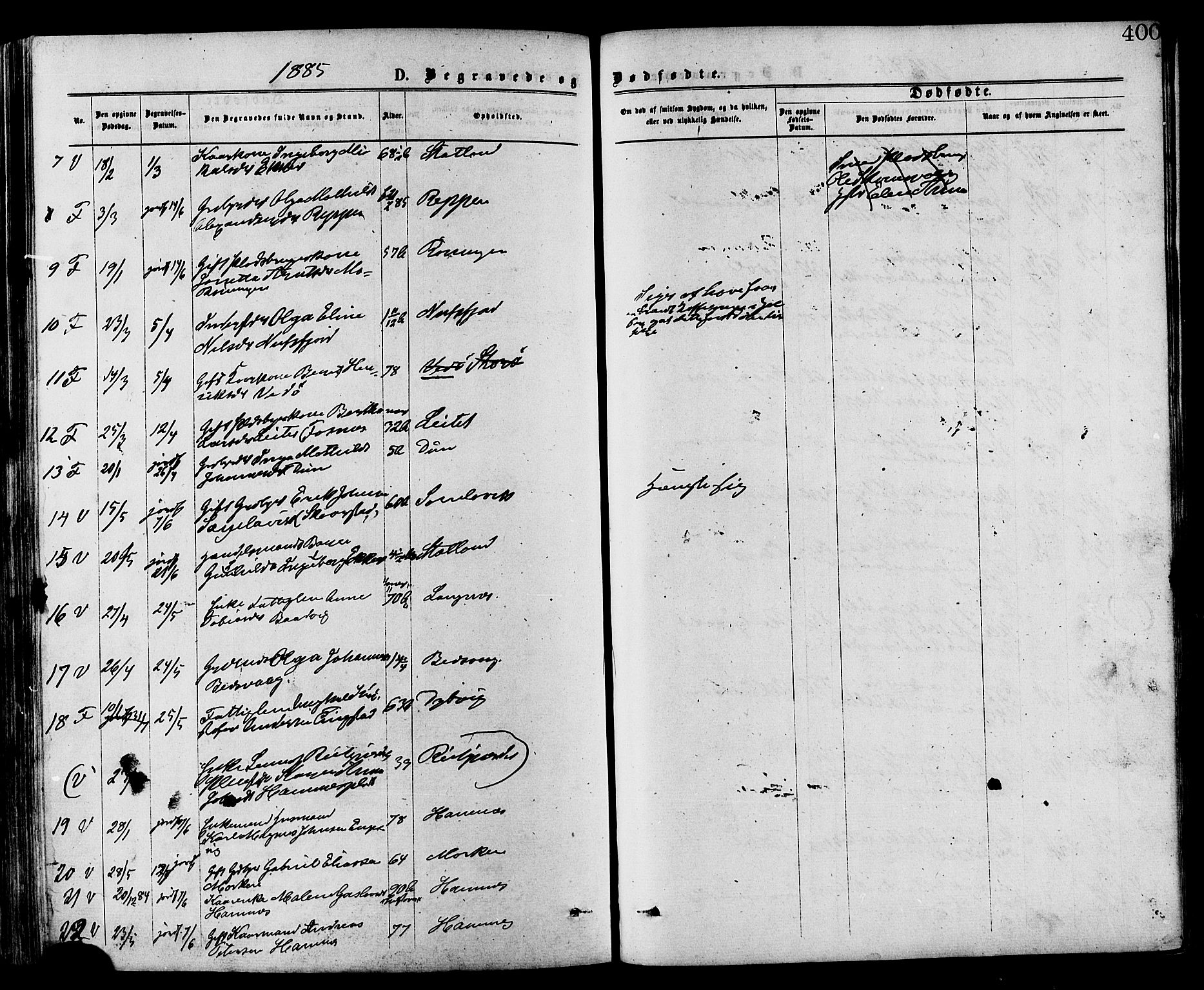 Ministerialprotokoller, klokkerbøker og fødselsregistre - Nord-Trøndelag, SAT/A-1458/773/L0616: Parish register (official) no. 773A07, 1870-1887, p. 400