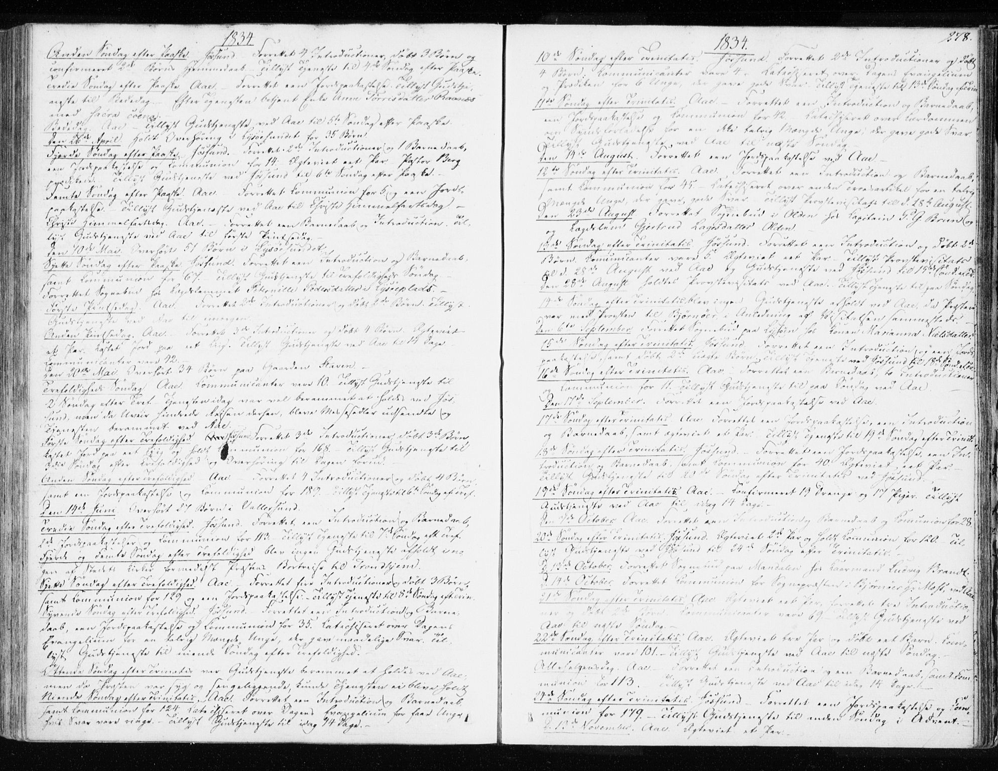 Ministerialprotokoller, klokkerbøker og fødselsregistre - Sør-Trøndelag, SAT/A-1456/655/L0676: Parish register (official) no. 655A05, 1830-1847, p. 278