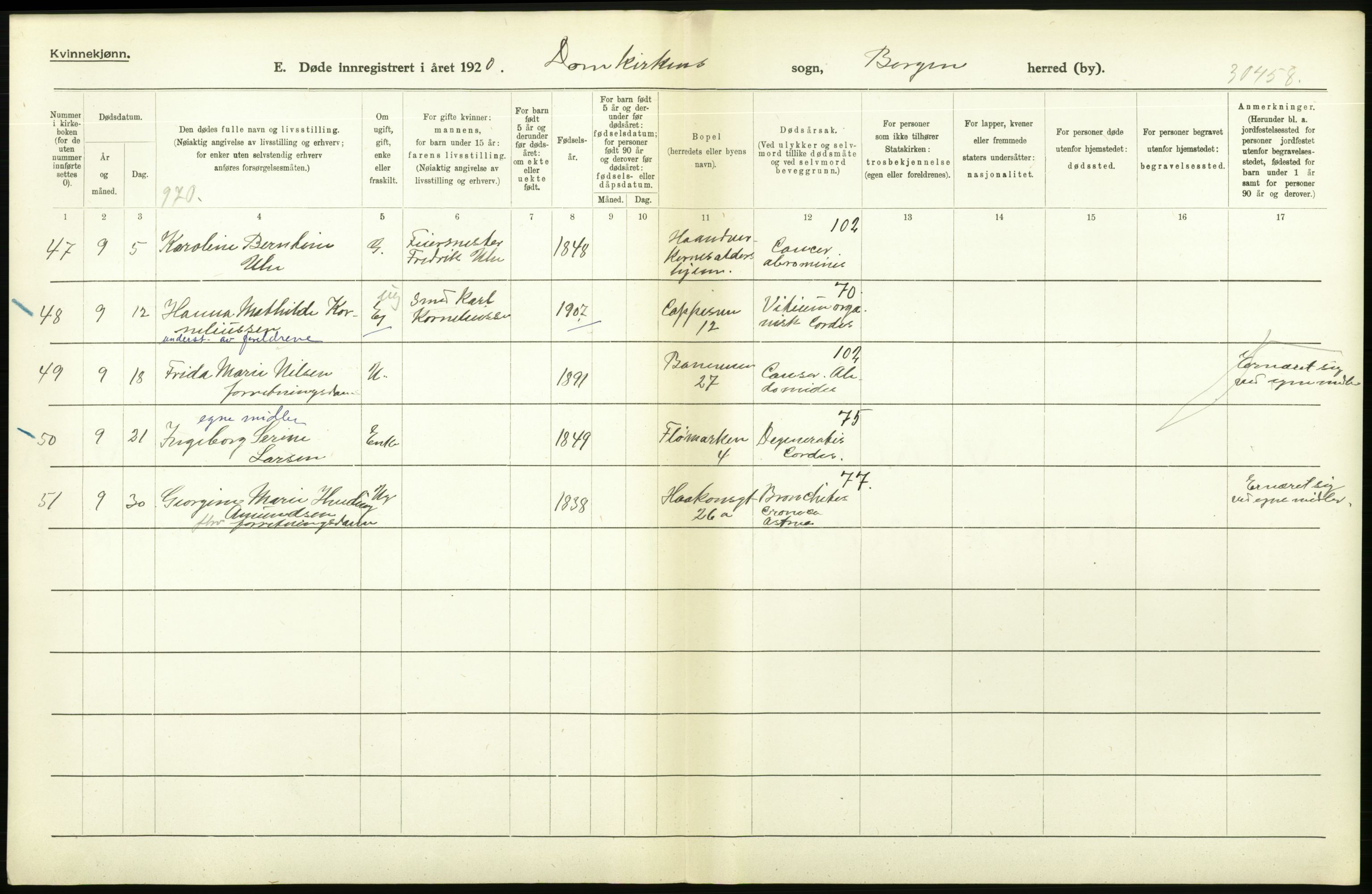 Statistisk sentralbyrå, Sosiodemografiske emner, Befolkning, AV/RA-S-2228/D/Df/Dfb/Dfbj/L0042: Bergen: Gifte, døde, dødfødte., 1920, p. 670