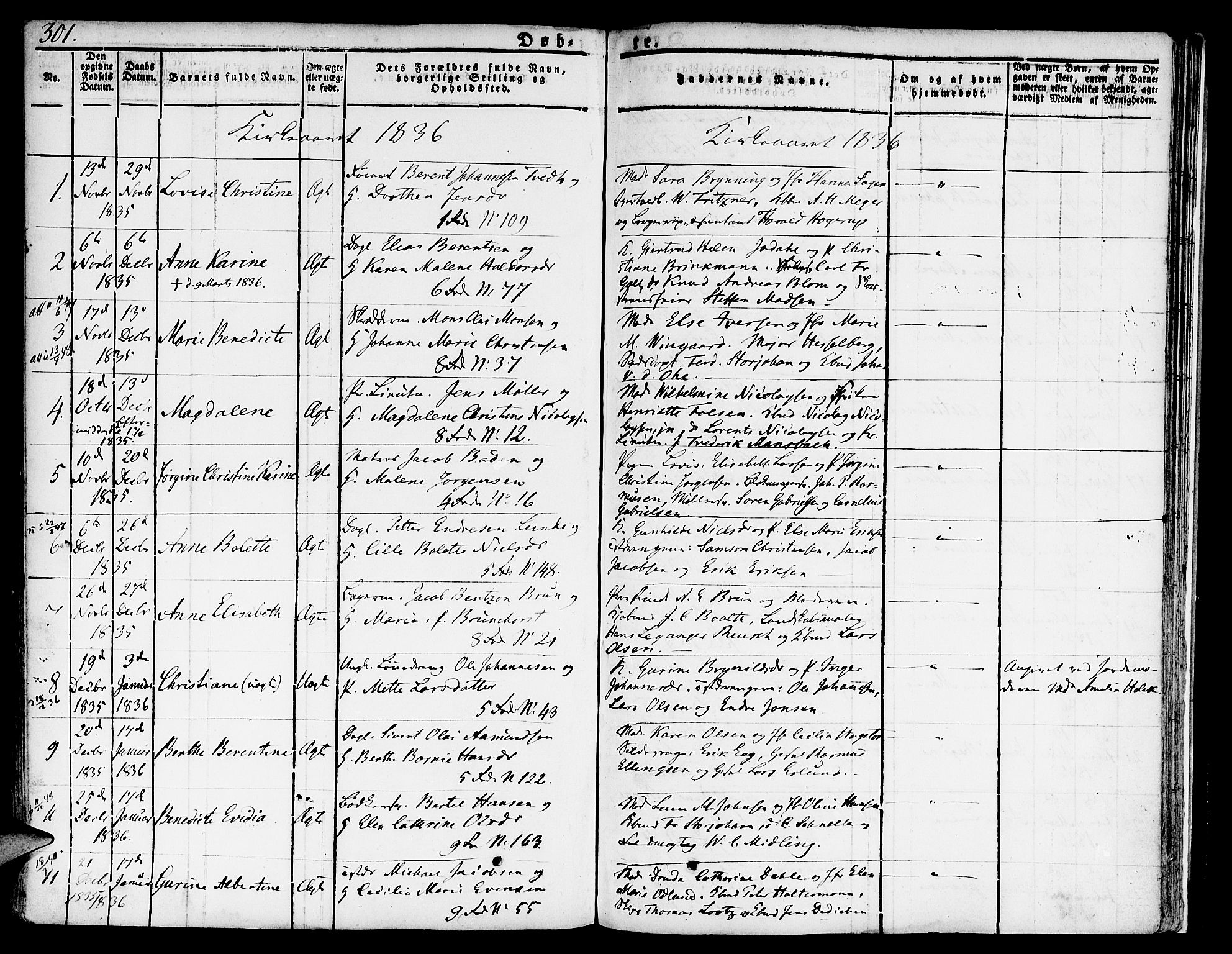 Nykirken Sokneprestembete, SAB/A-77101/H/Hab: Parish register (copy) no. A 5I, 1821-1841, p. 300